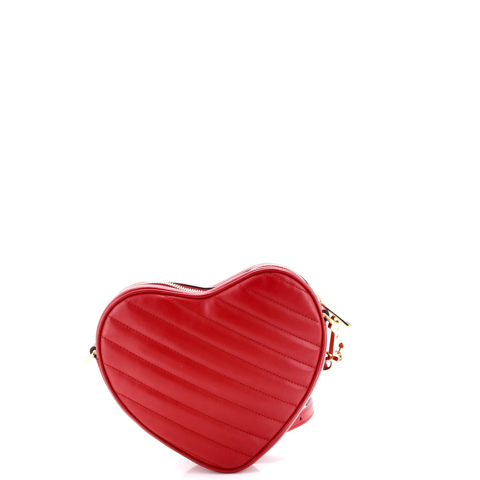 Interlocking G Heart Shoulder Bag Diagonal Quilted Leather Mini