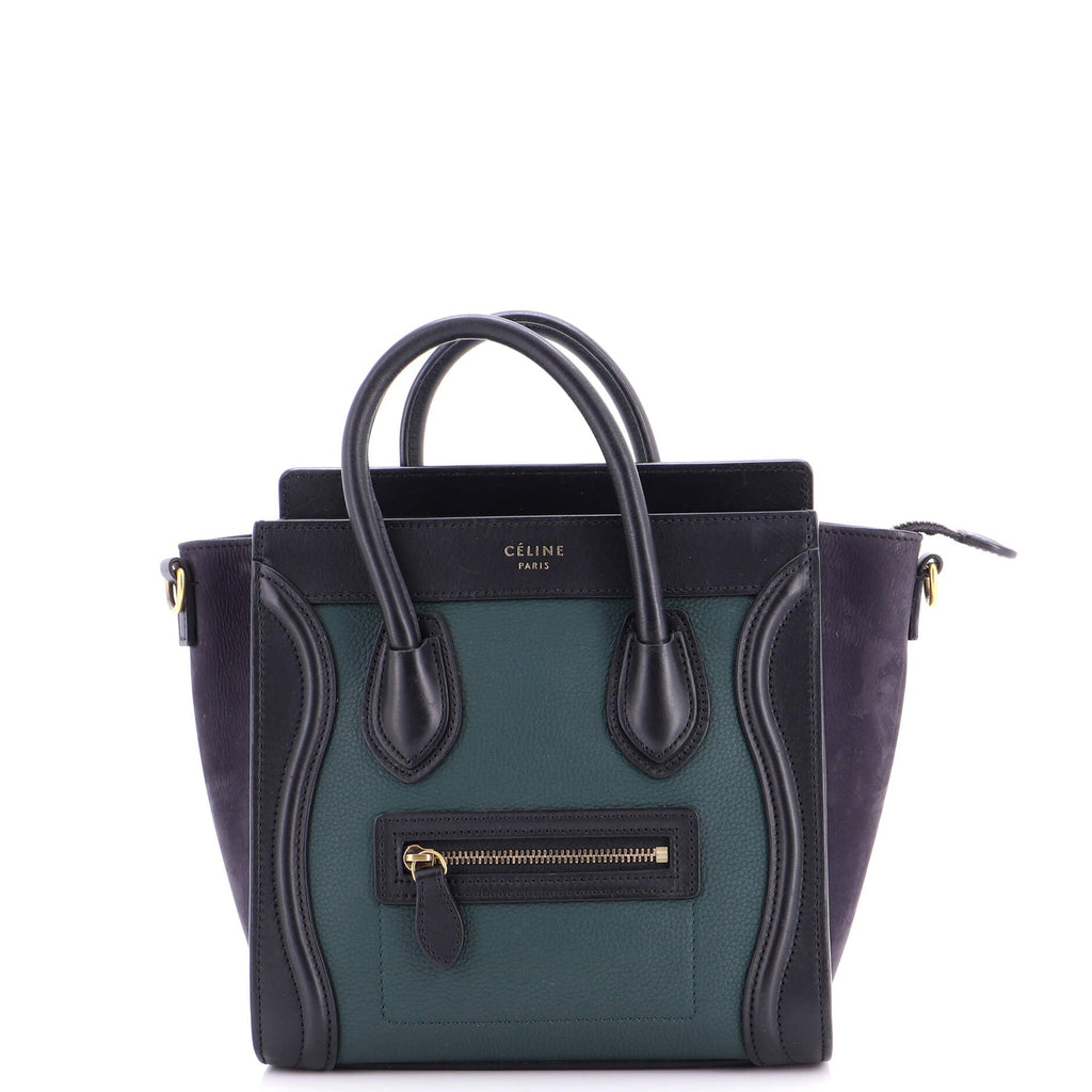 Tricolor Luggage Bag Leather Nano