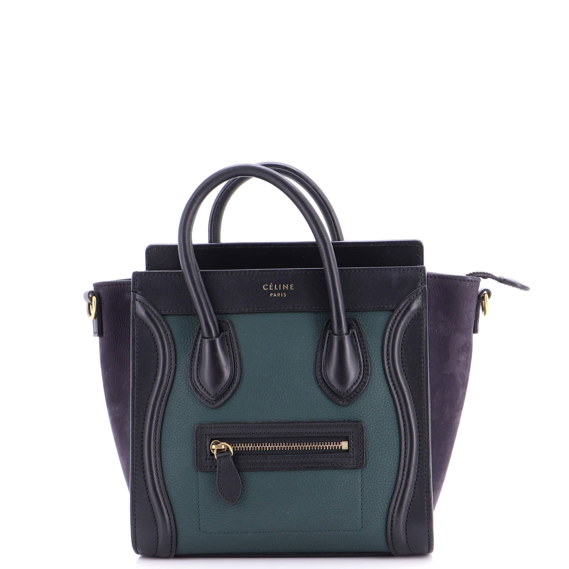 Tricolor Luggage Bag Leather Nano