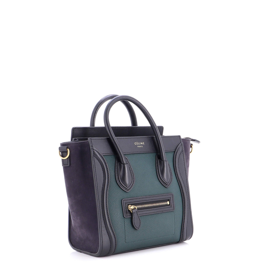 Tricolor Luggage Bag Leather Nano