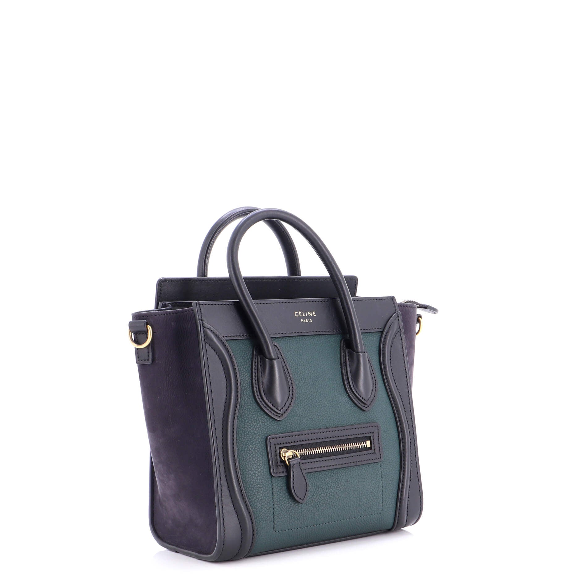 Tricolor Luggage Bag Leather Nano