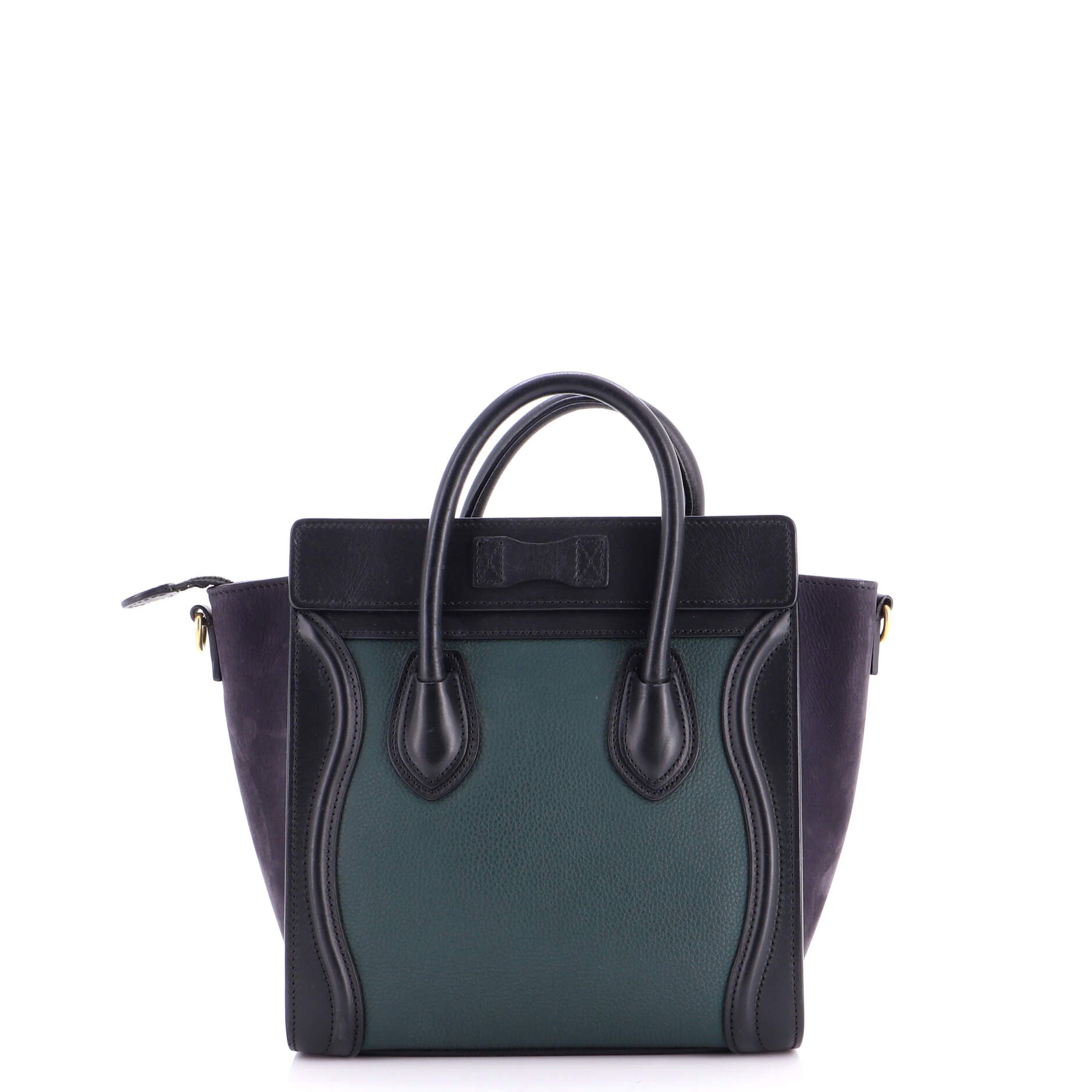 Tricolor Luggage Bag Leather Nano