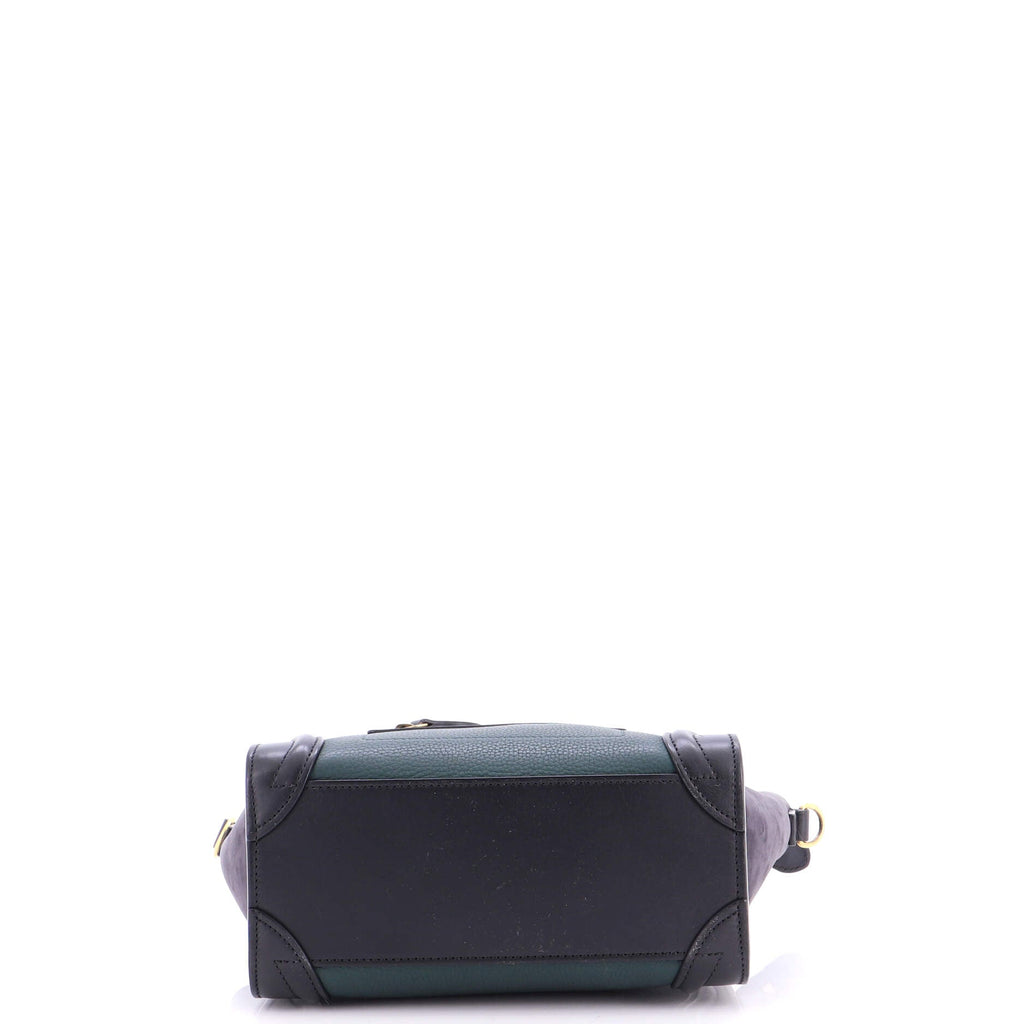 Tricolor Luggage Bag Leather Nano