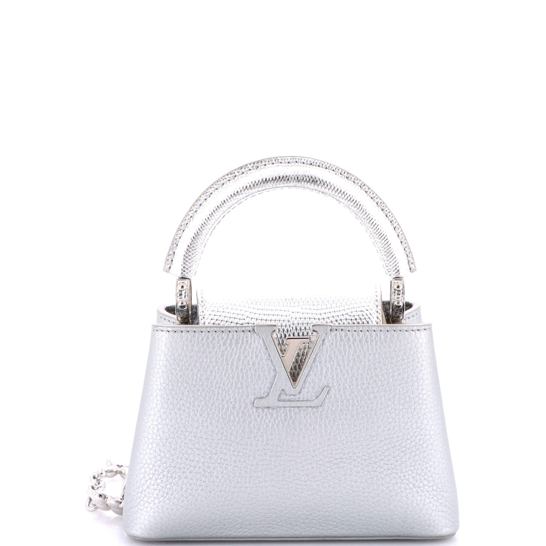 Flower Chain Capucines Bag Leather with Lizard Mini