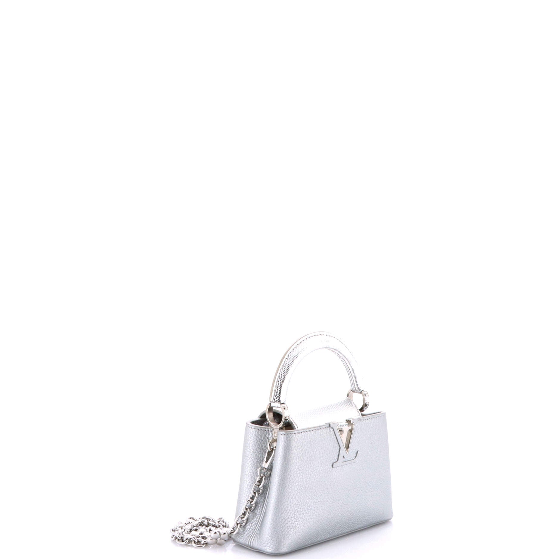 Flower Chain Capucines Bag Leather with Lizard Mini