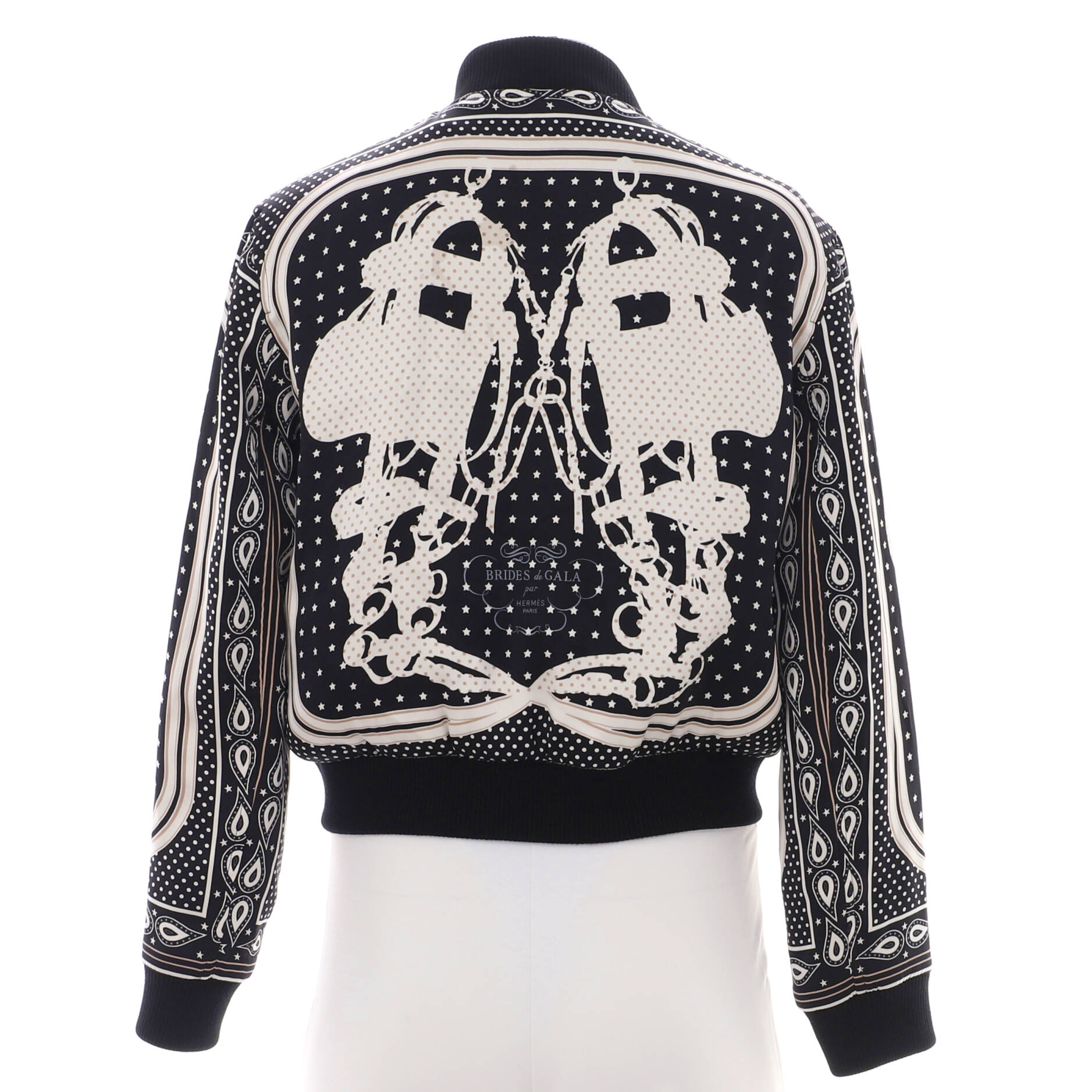 Women's Zip Bomber Jacket Printed Silk