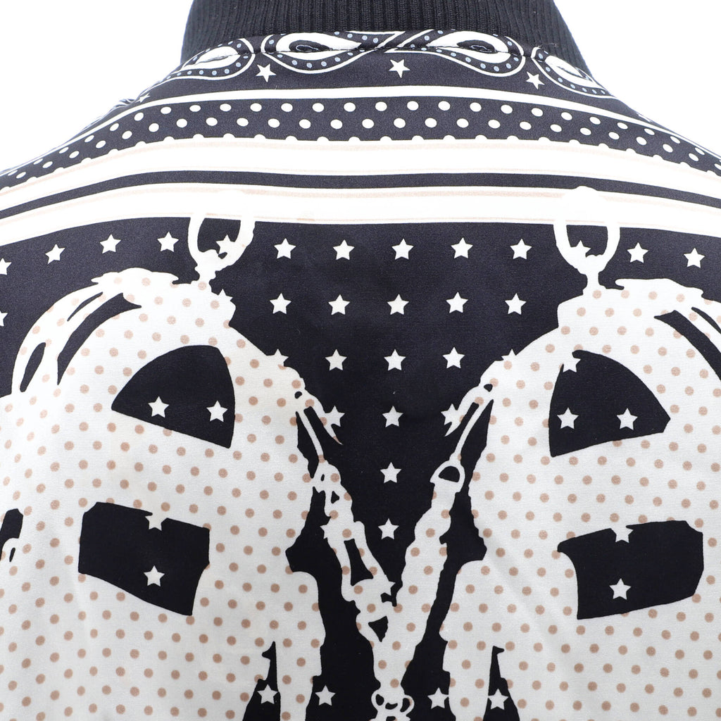 Women's Zip Bomber Jacket Printed Silk