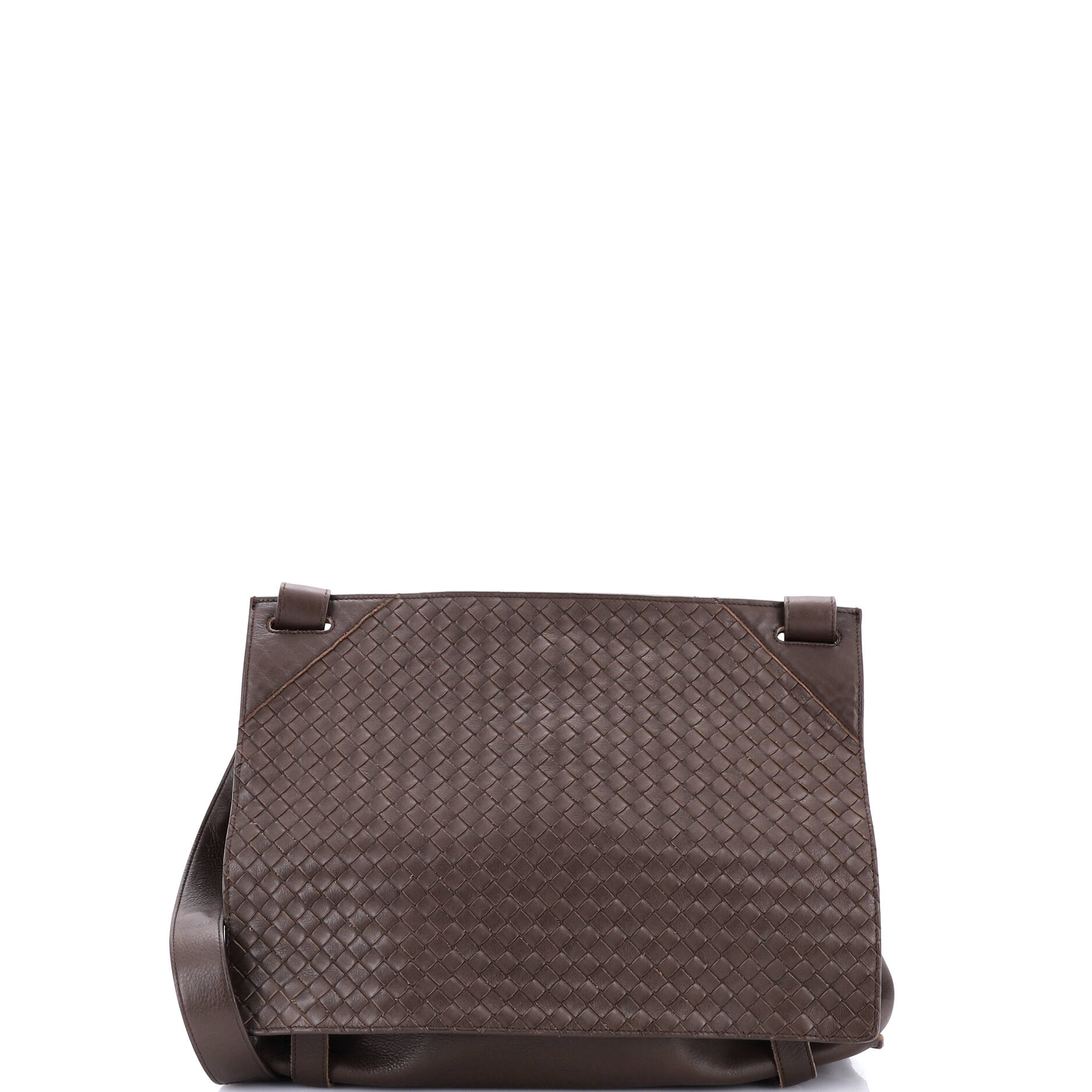 Square Panelled Messenger Bag Intrecciato Nappa Large