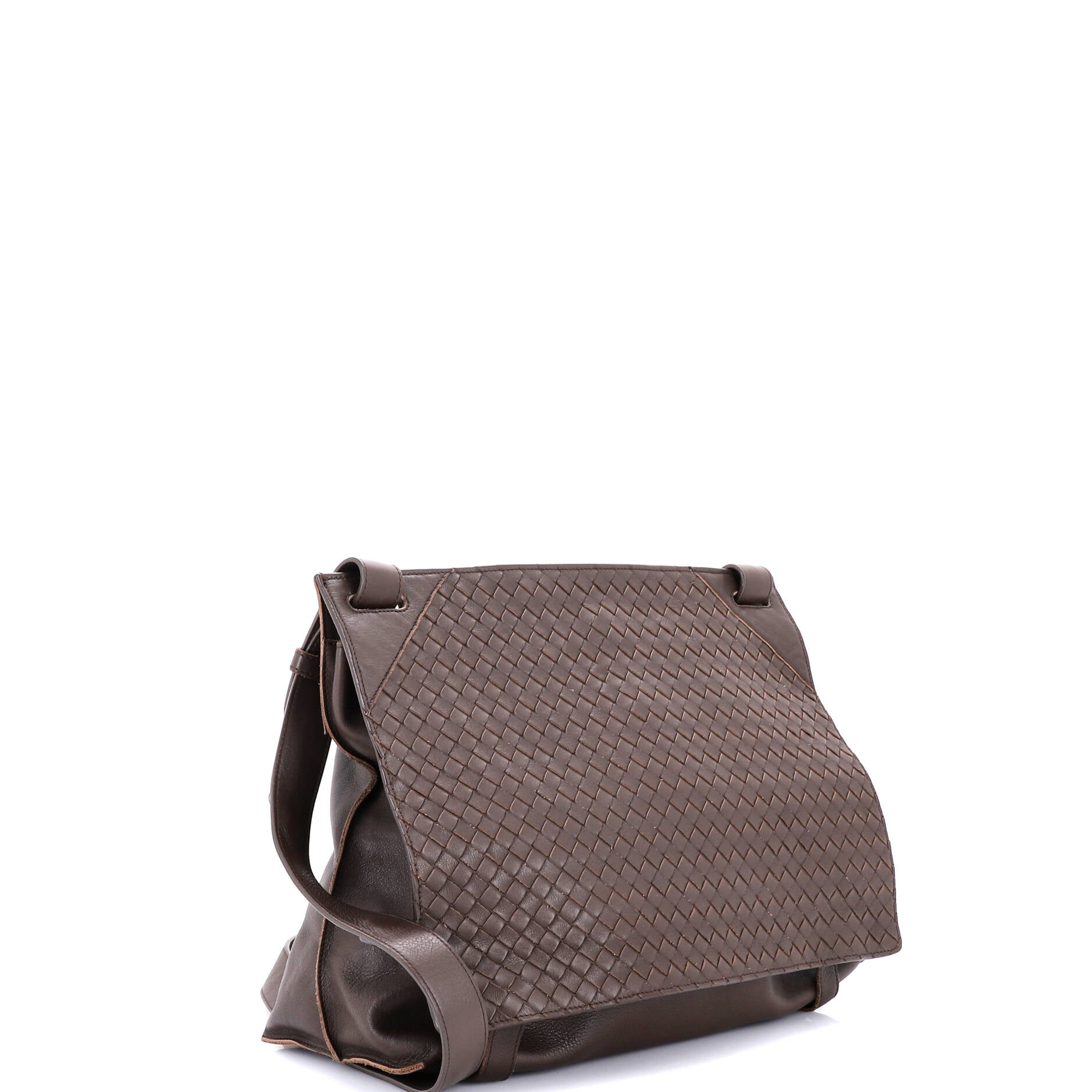 Square Panelled Messenger Bag Intrecciato Nappa Large