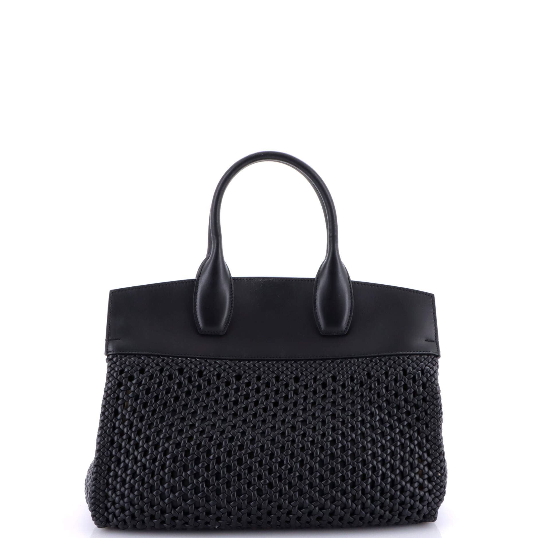 Studio Satchel Woven Leather and Leather Medium