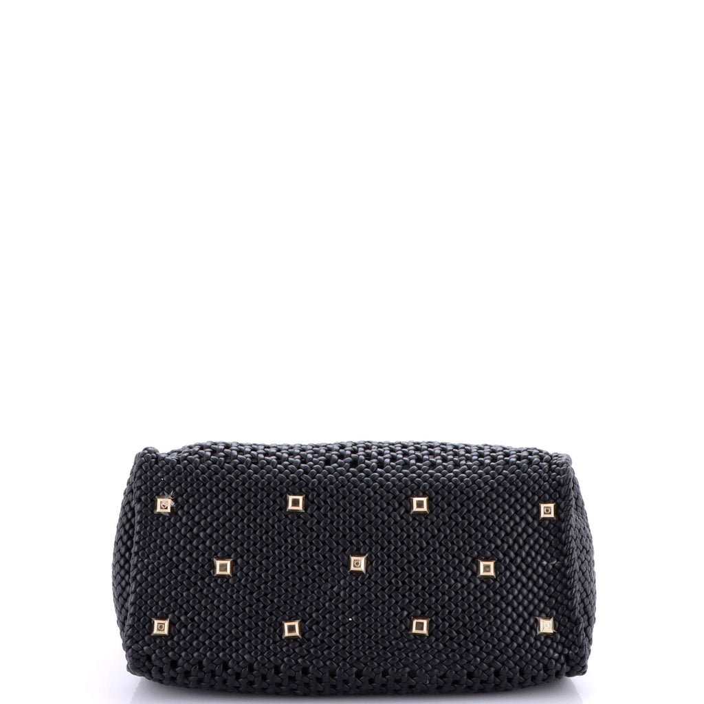 Studio Satchel Woven Leather and Leather Medium