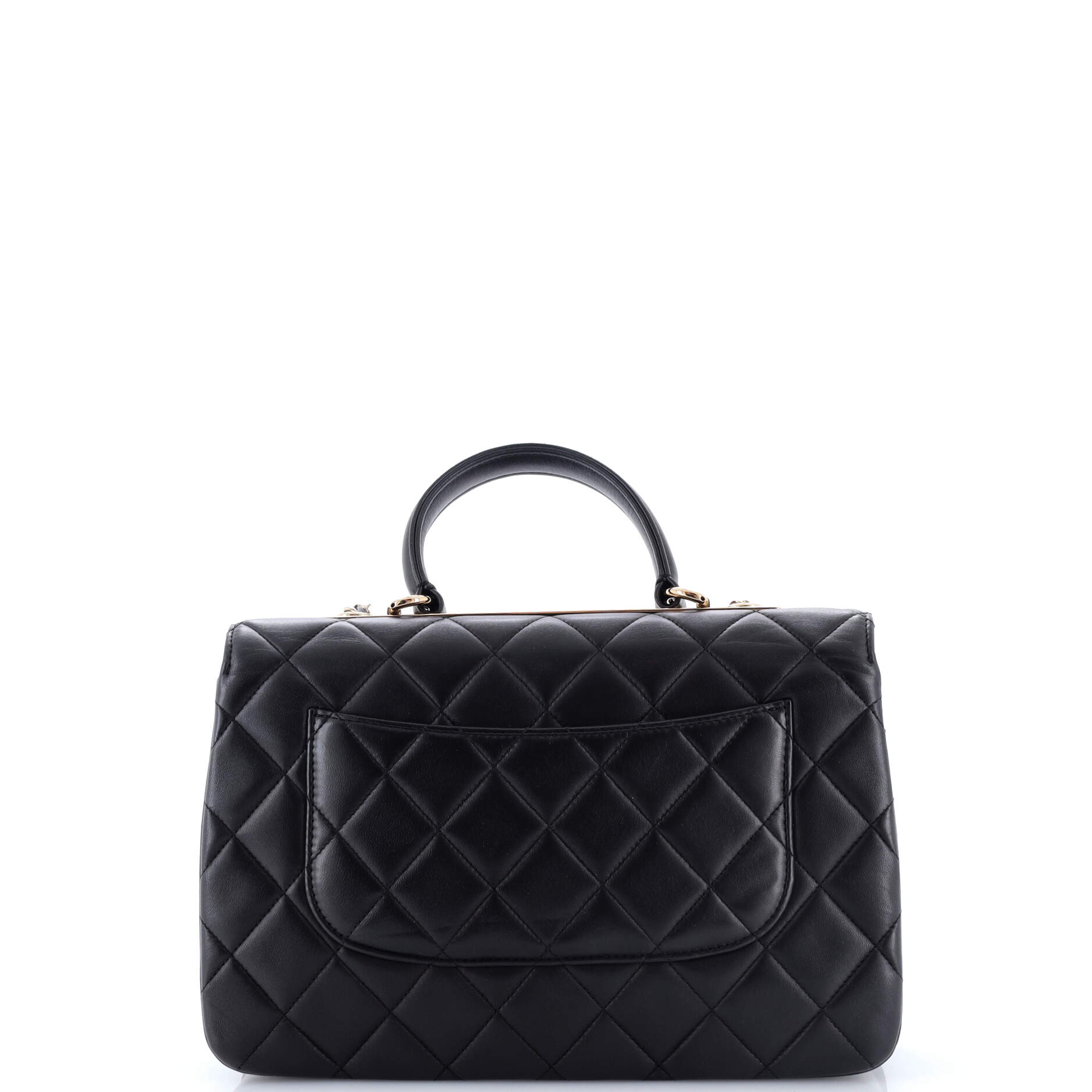 Trendy CC Top Handle Bag Quilted Lambskin Medium