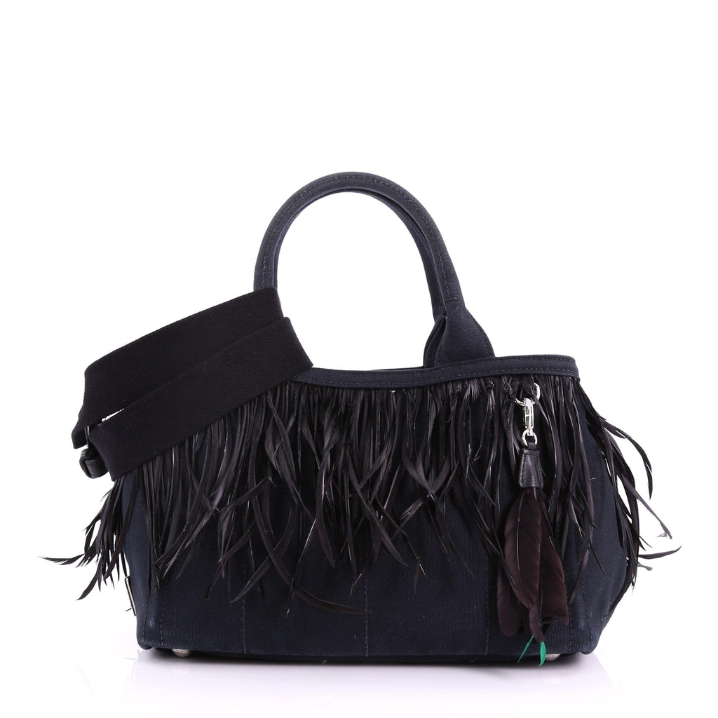 Canapa Convertible Tote Canvas and Feather Mini