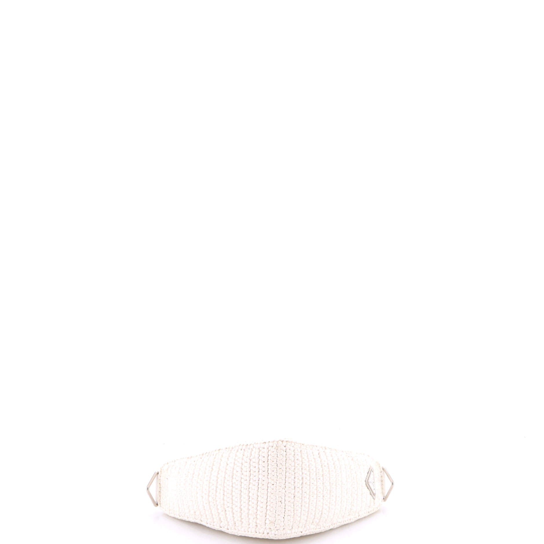 Triangle Logo Zip Crossbody Bag Crochet Raffia Small