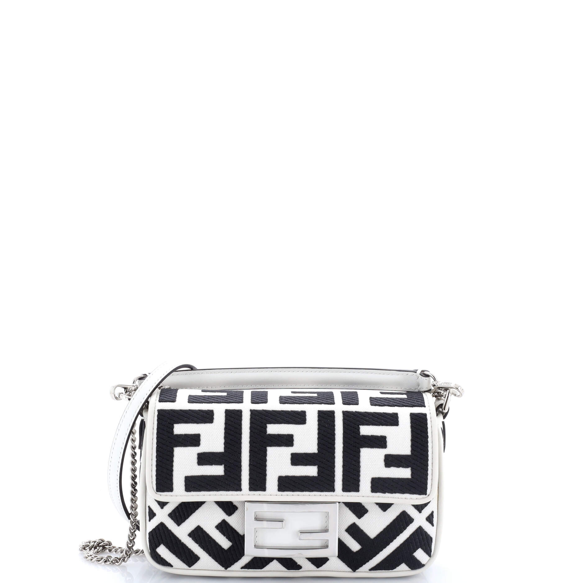 Baguette NM Bag Zucca Embroidered Canvas Mini
