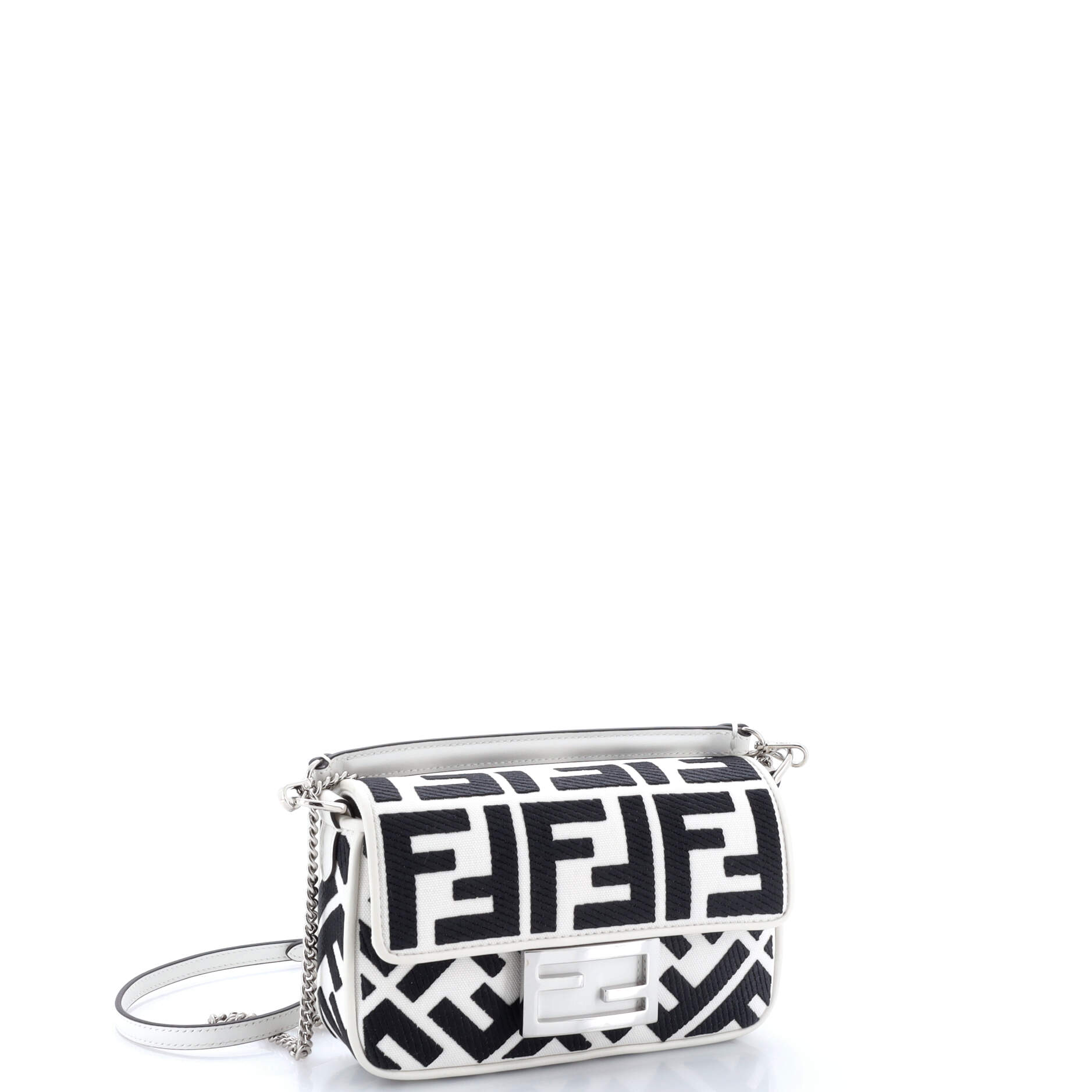 Baguette NM Bag Zucca Embroidered Canvas Mini