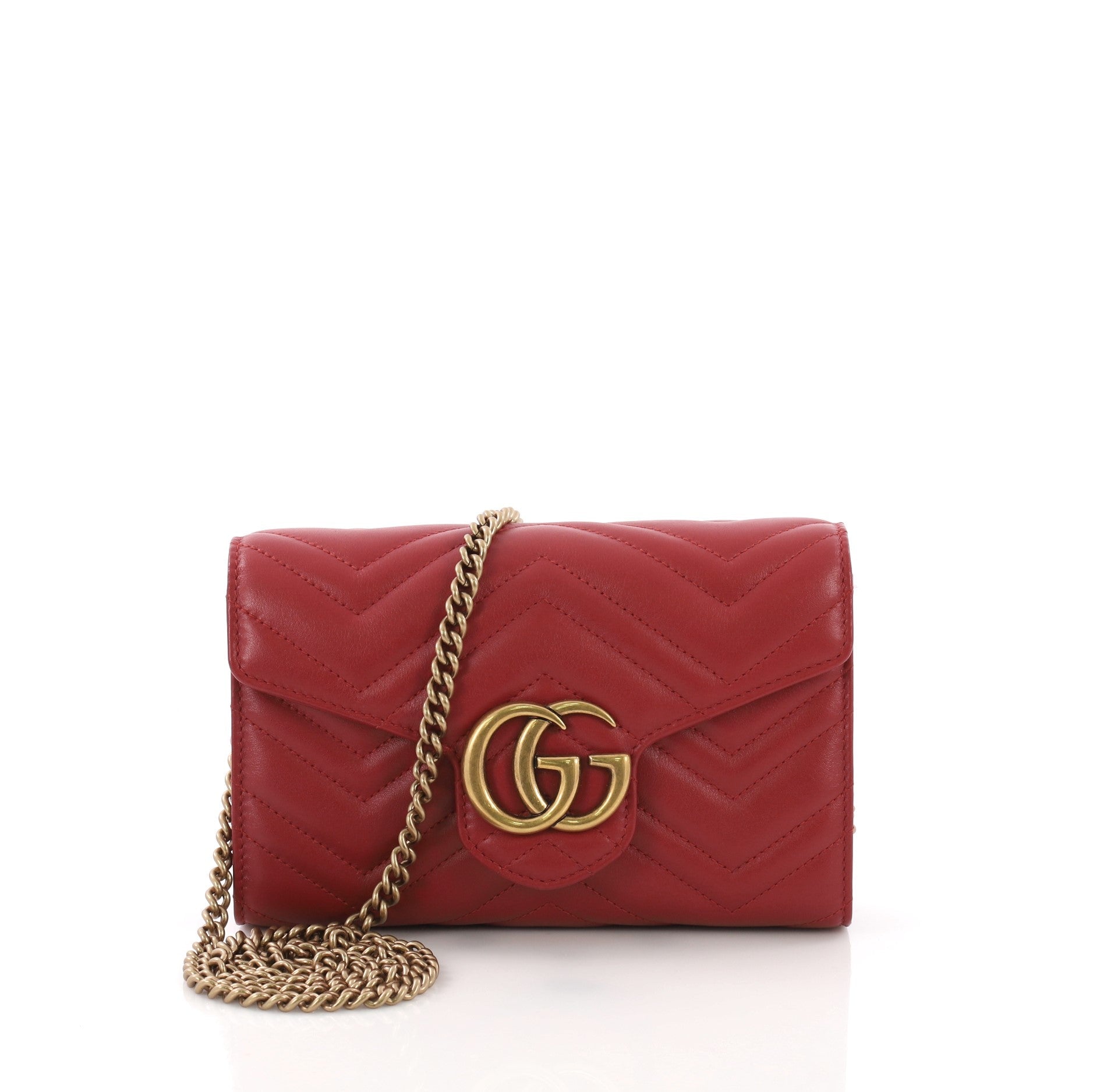 GG Marmont Chain Wallet Matelasse Leather Mini