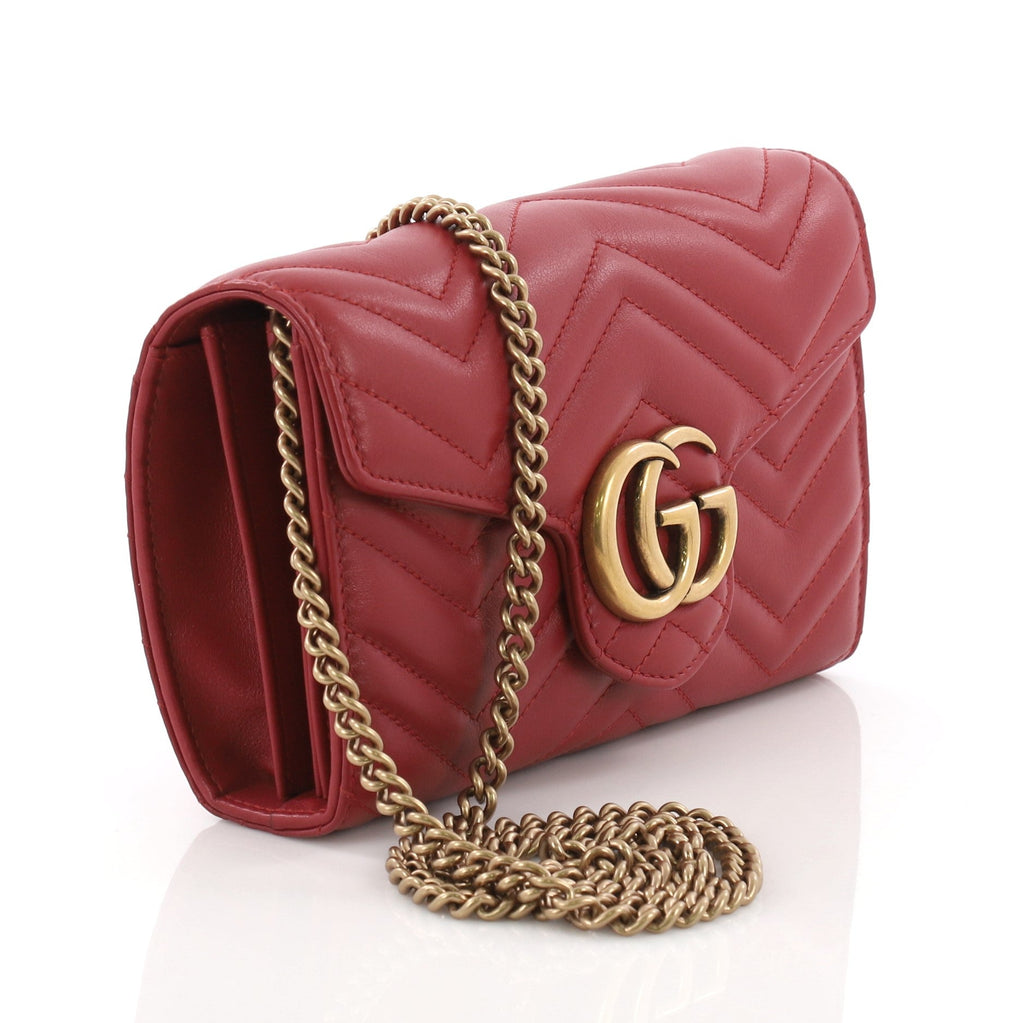 GG Marmont Chain Wallet Matelasse Leather Mini
