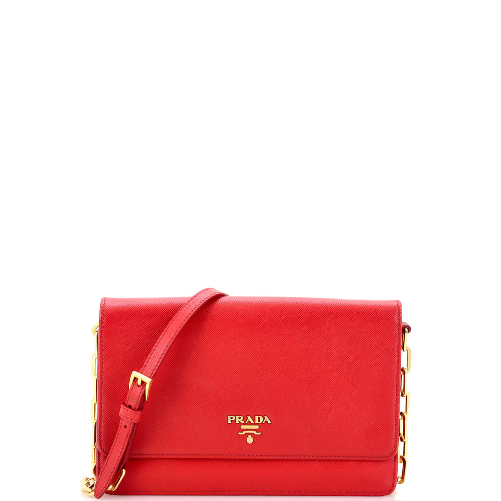Wallet on Strap Saffiano Leather Small