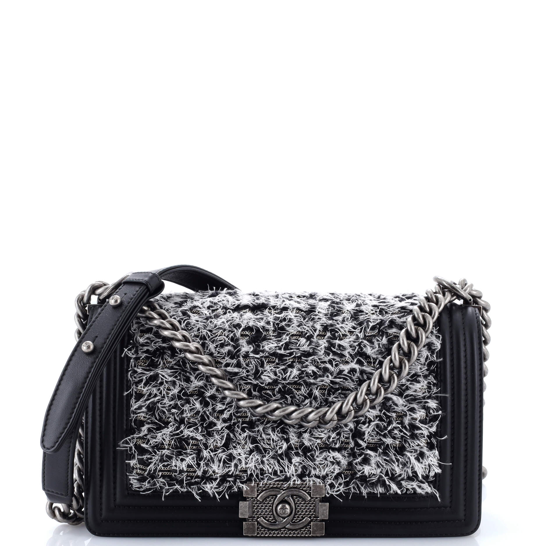 Boy Flap Bag Braided Tweed Old Medium