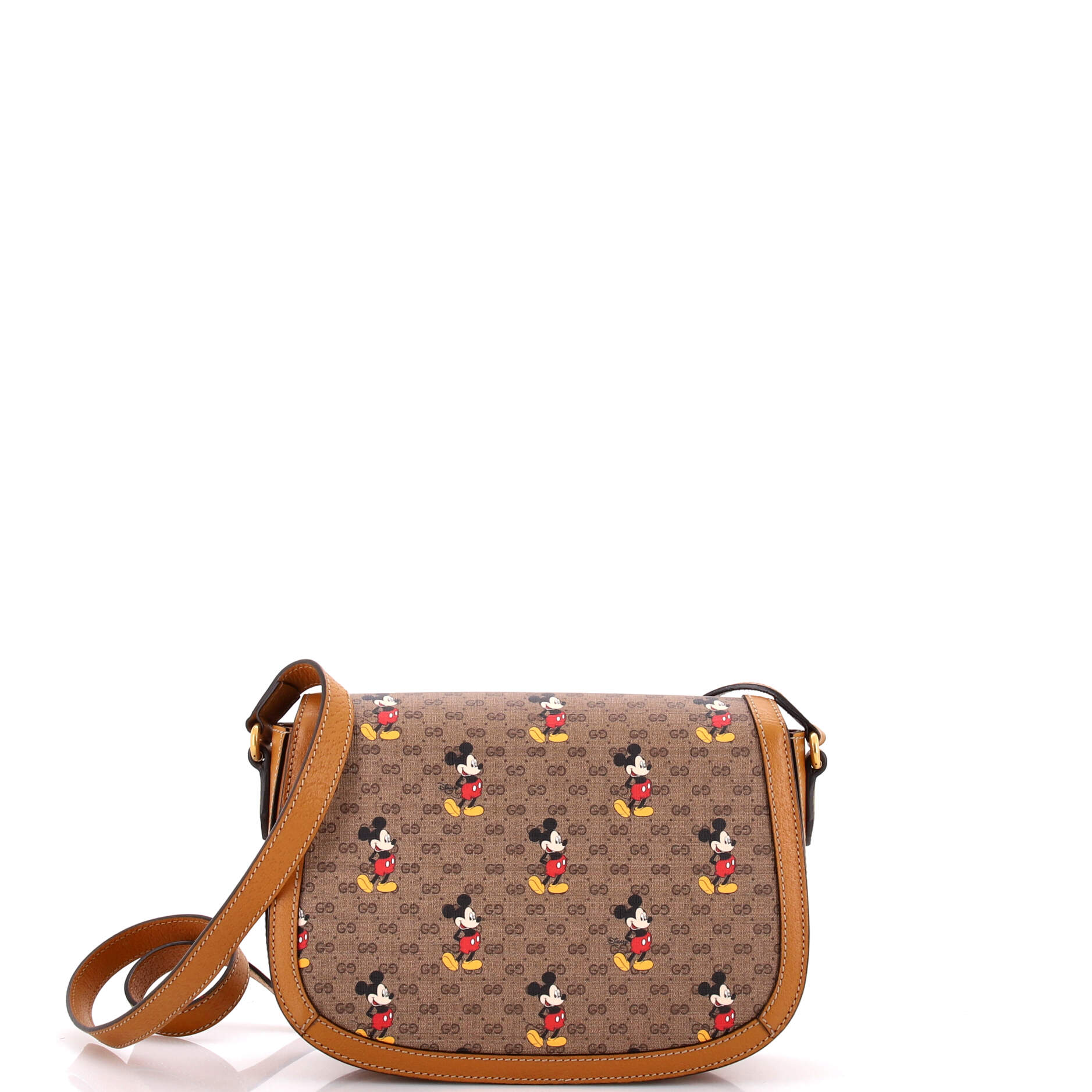 Disney Mickey Mouse Flap Shoulder Bag Printed Mini GG Coated Canvas Small