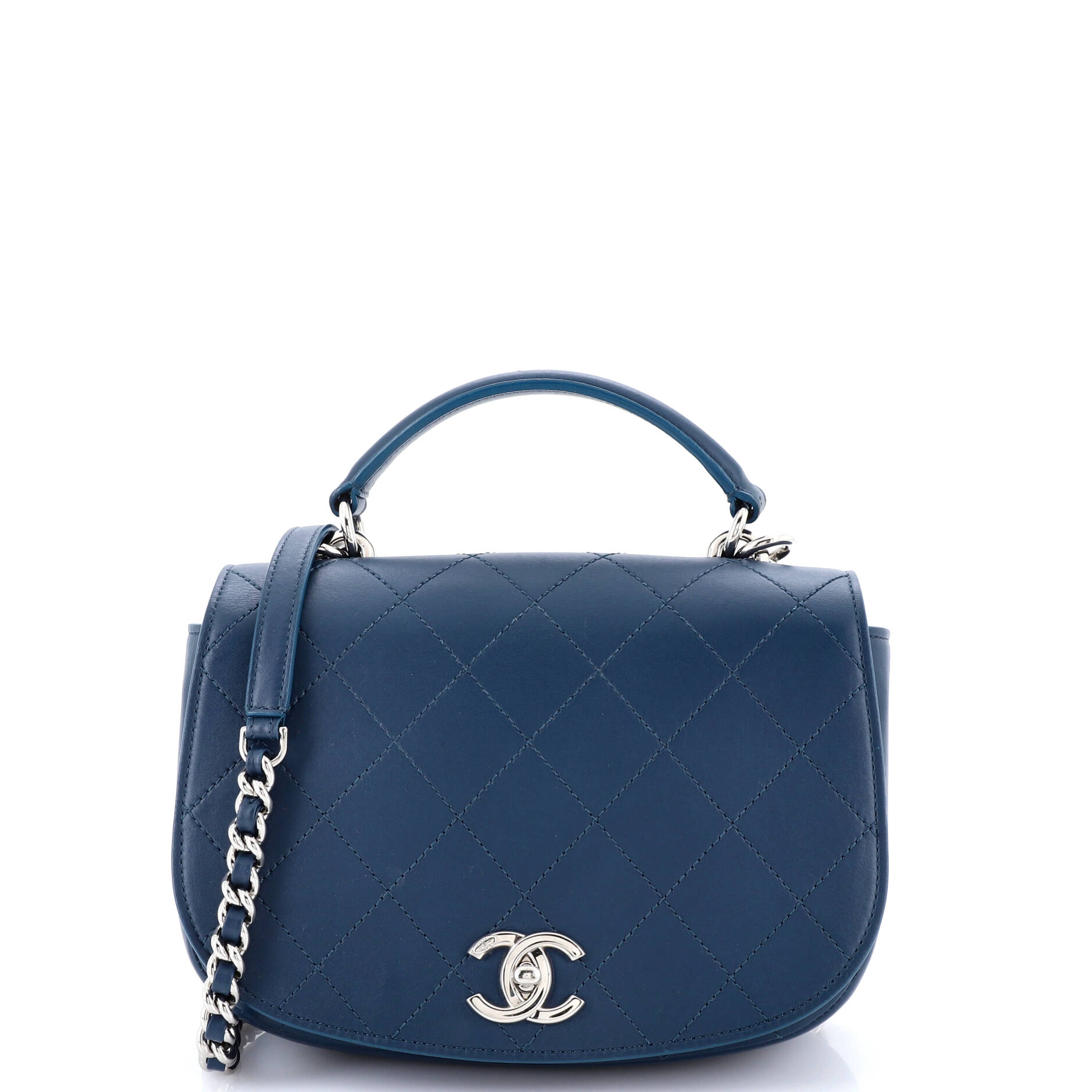 Ring My Bag Top Handle Bag Stitched Calfskin Medium
