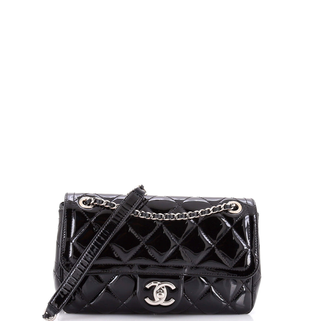 Coco Shine Flap Bag Quilted Patent Small
