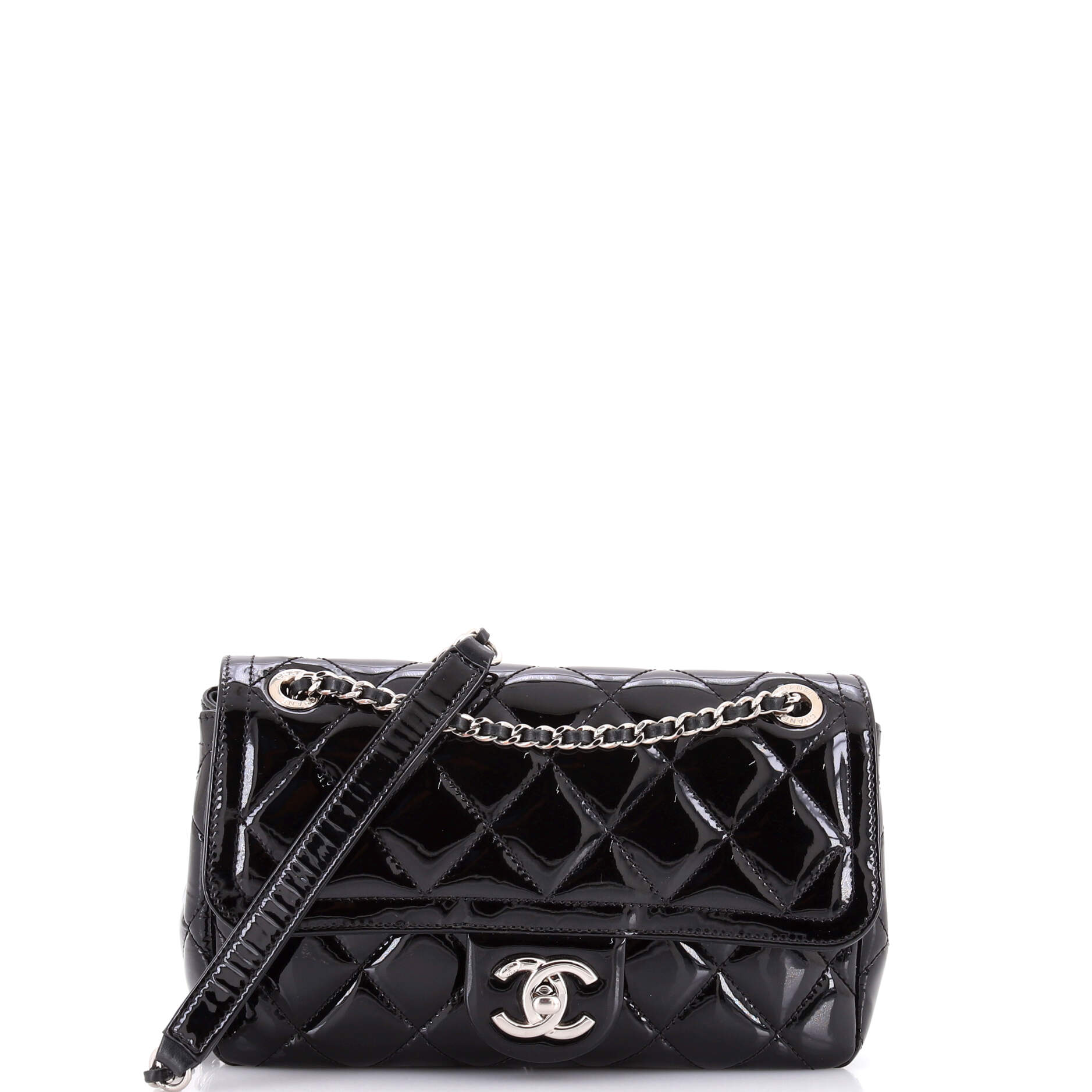 Coco Shine Flap Bag Quilted Patent Small