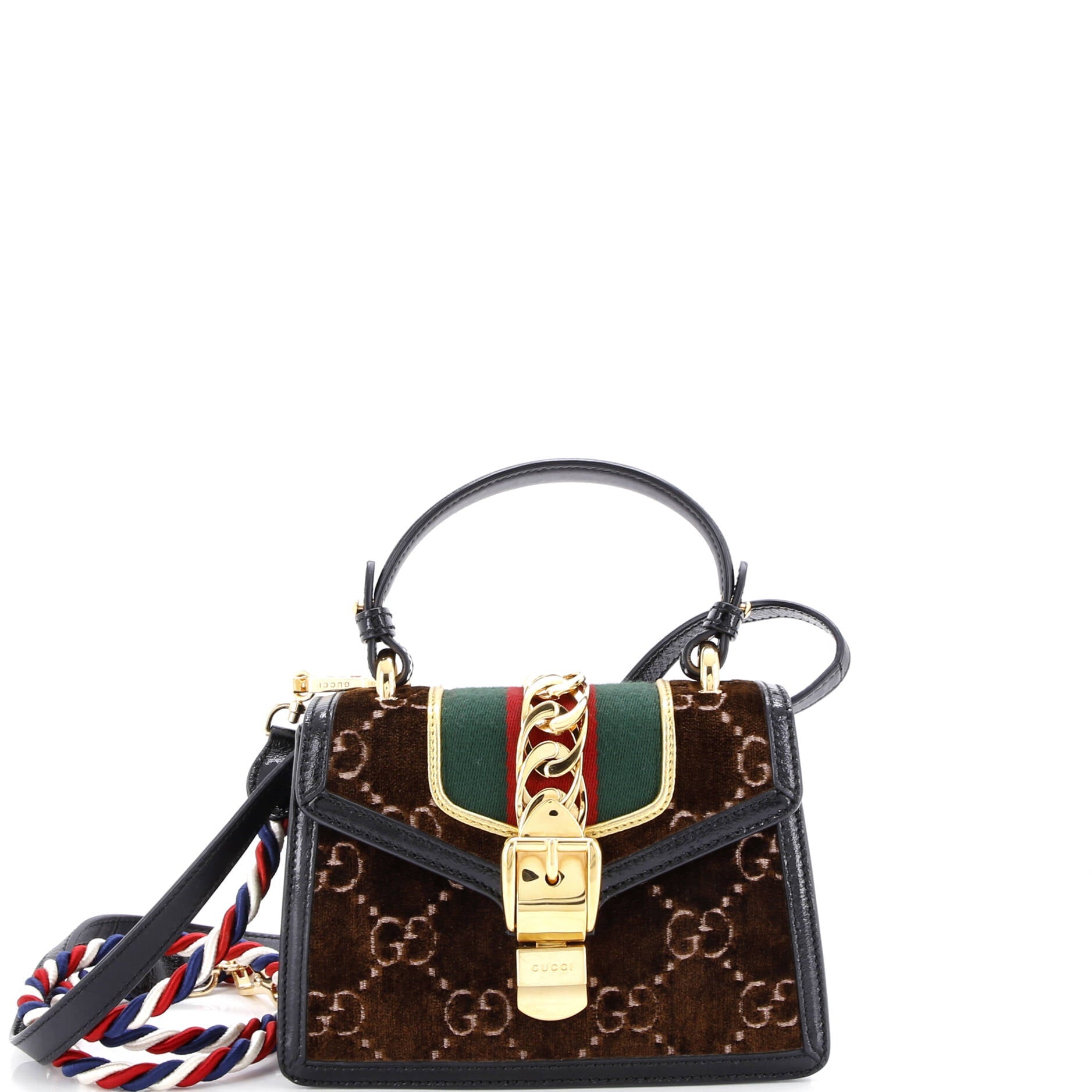 Sylvie Top Handle Bag GG Velvet Mini
