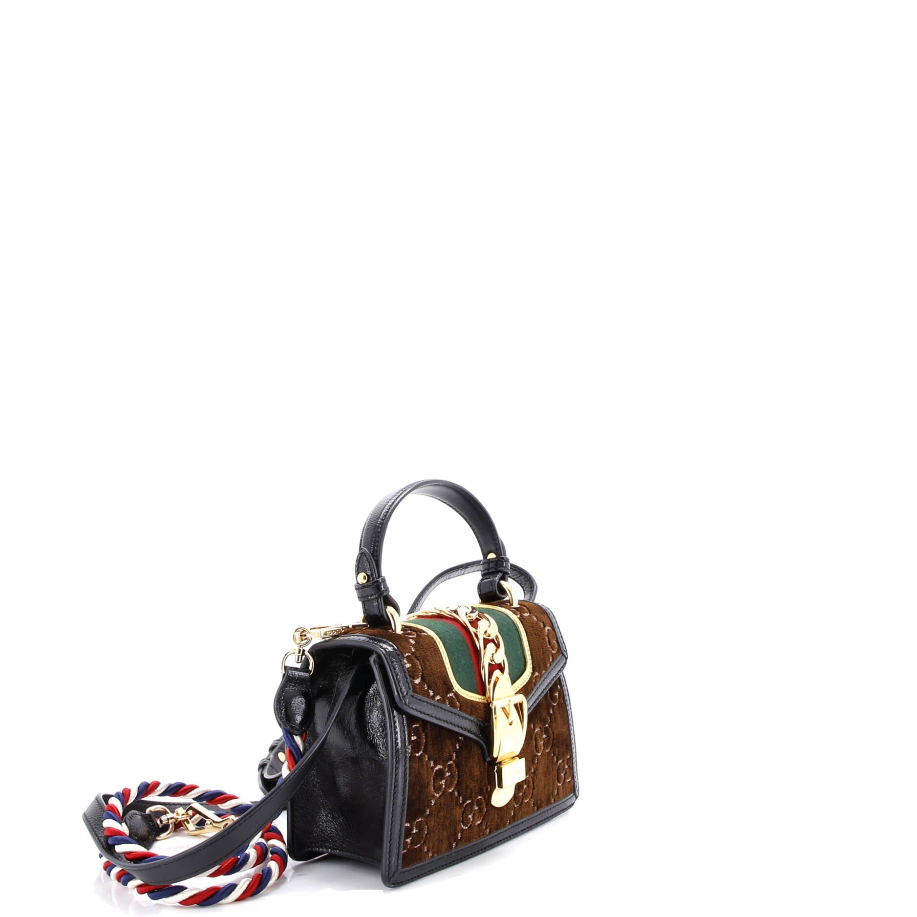 Sylvie Top Handle Bag GG Velvet Mini