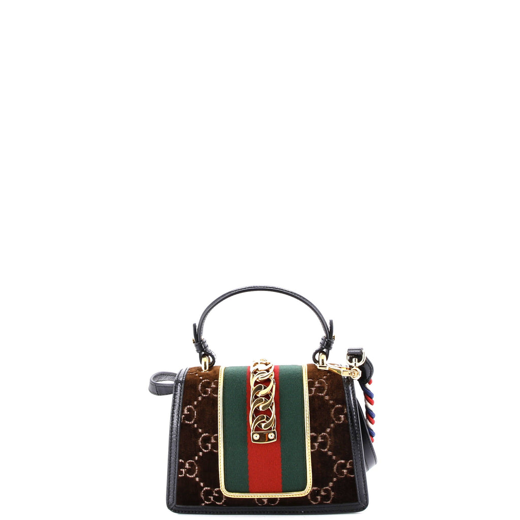 Sylvie Top Handle Bag GG Velvet Mini