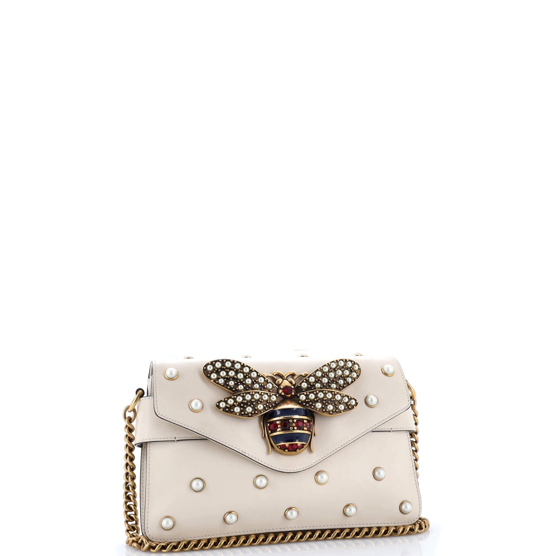 Broadway Pearly Bee Shoulder Bag Embellished Leather Mini