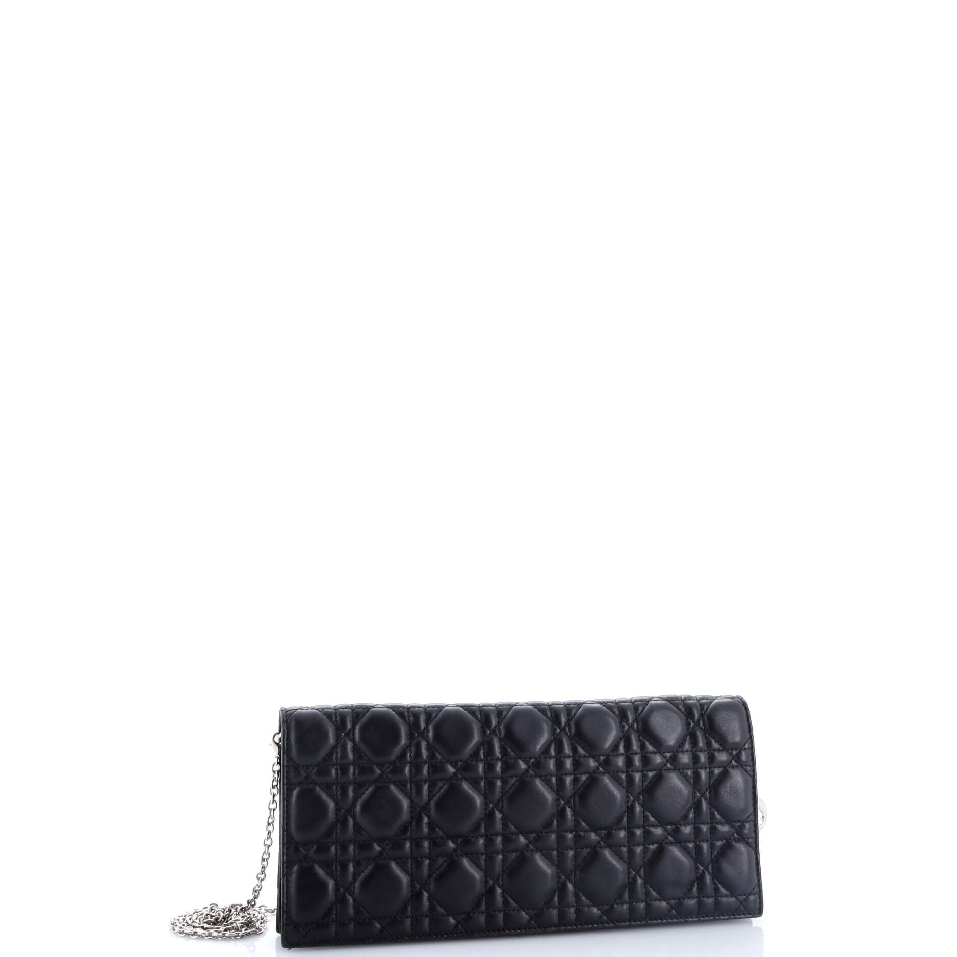 Lady Dior Convertible Chain Clutch Cannage Quilt Leather Long