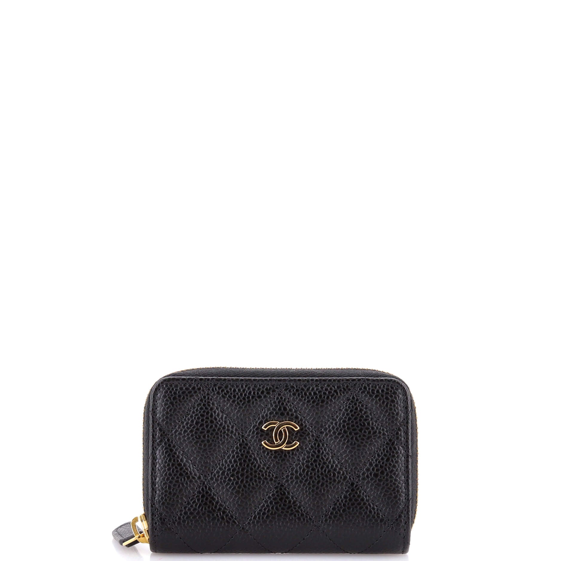 CC Zip Coin Purse Quilted Caviar Small