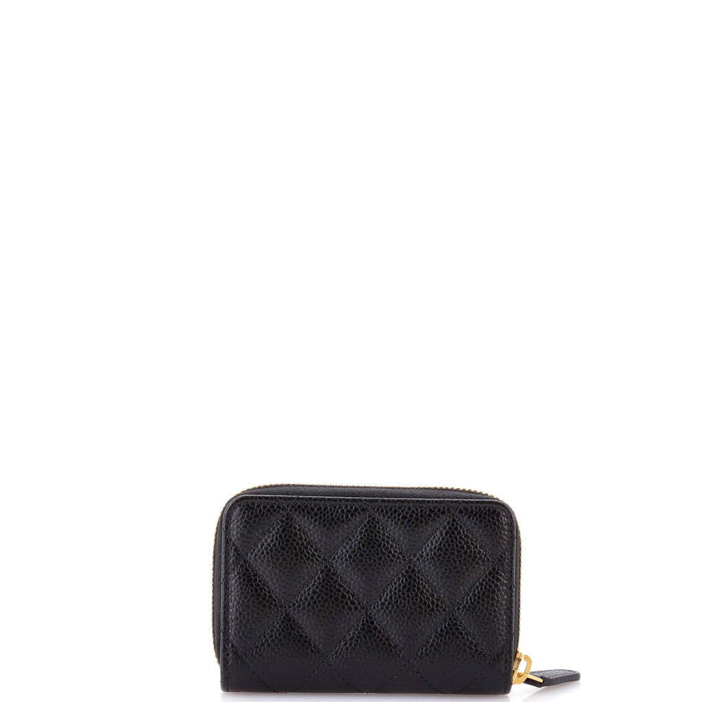 CC Zip Coin Purse Quilted Caviar Small