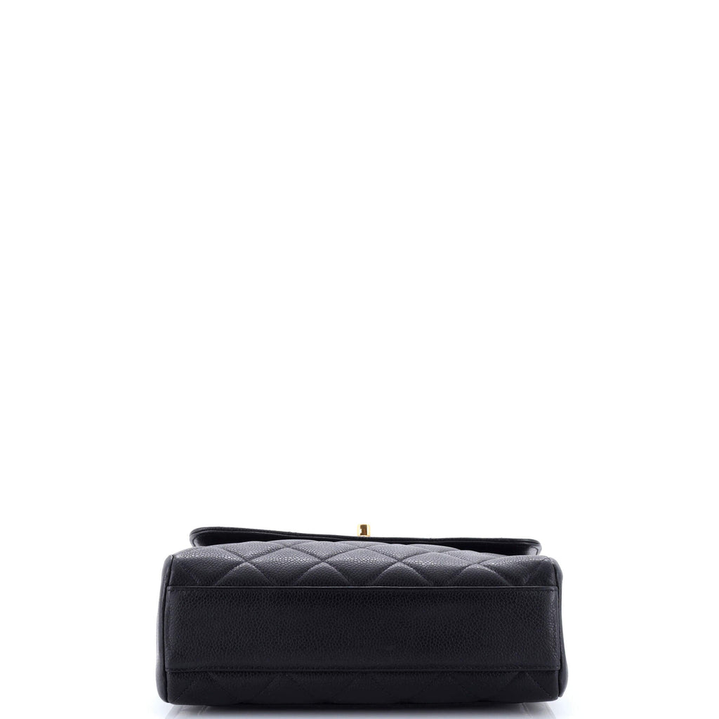 Vintage Square CC Flap Bag Quilted Caviar Small