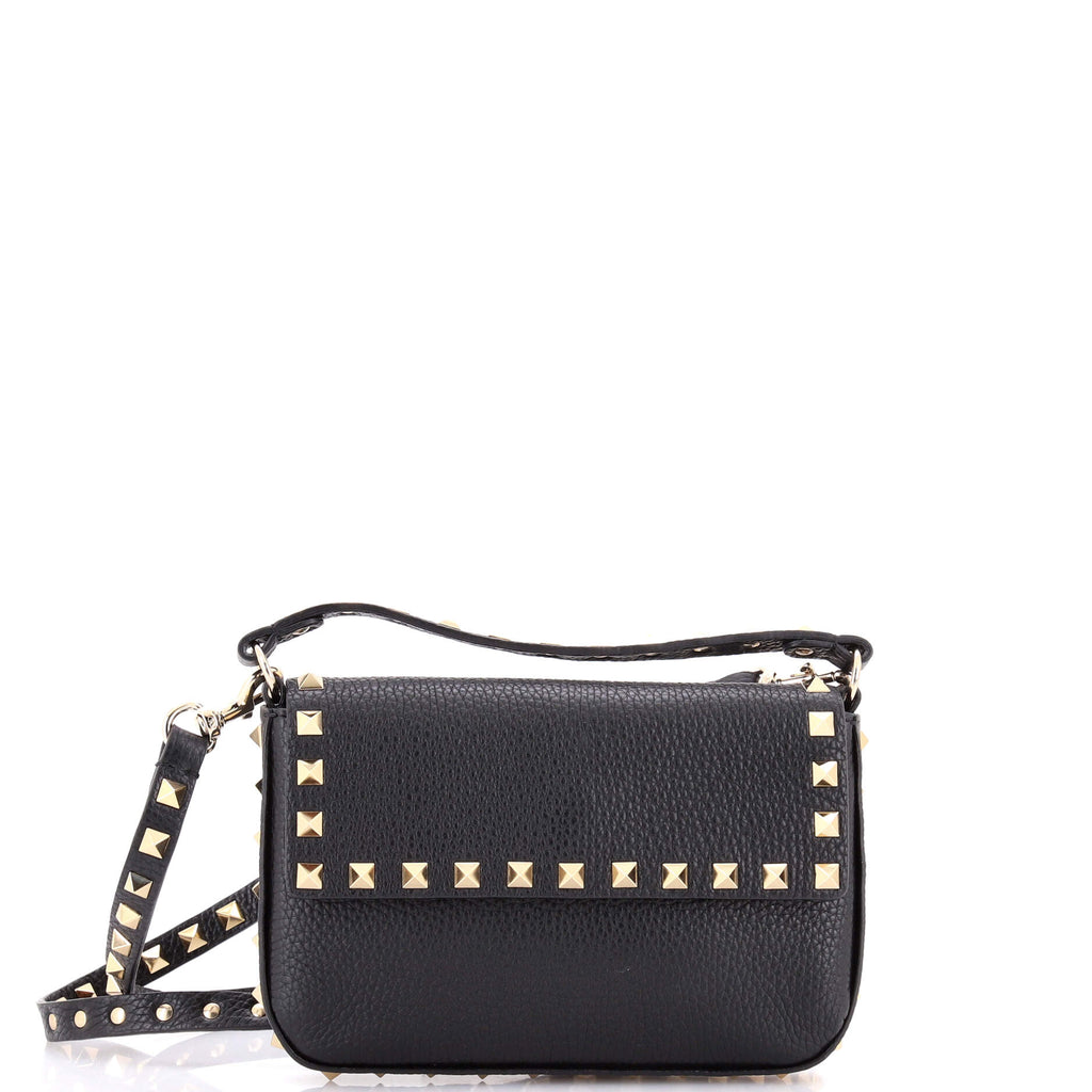 Rockstud Top Handle Crossbody Pouch Leather Mini