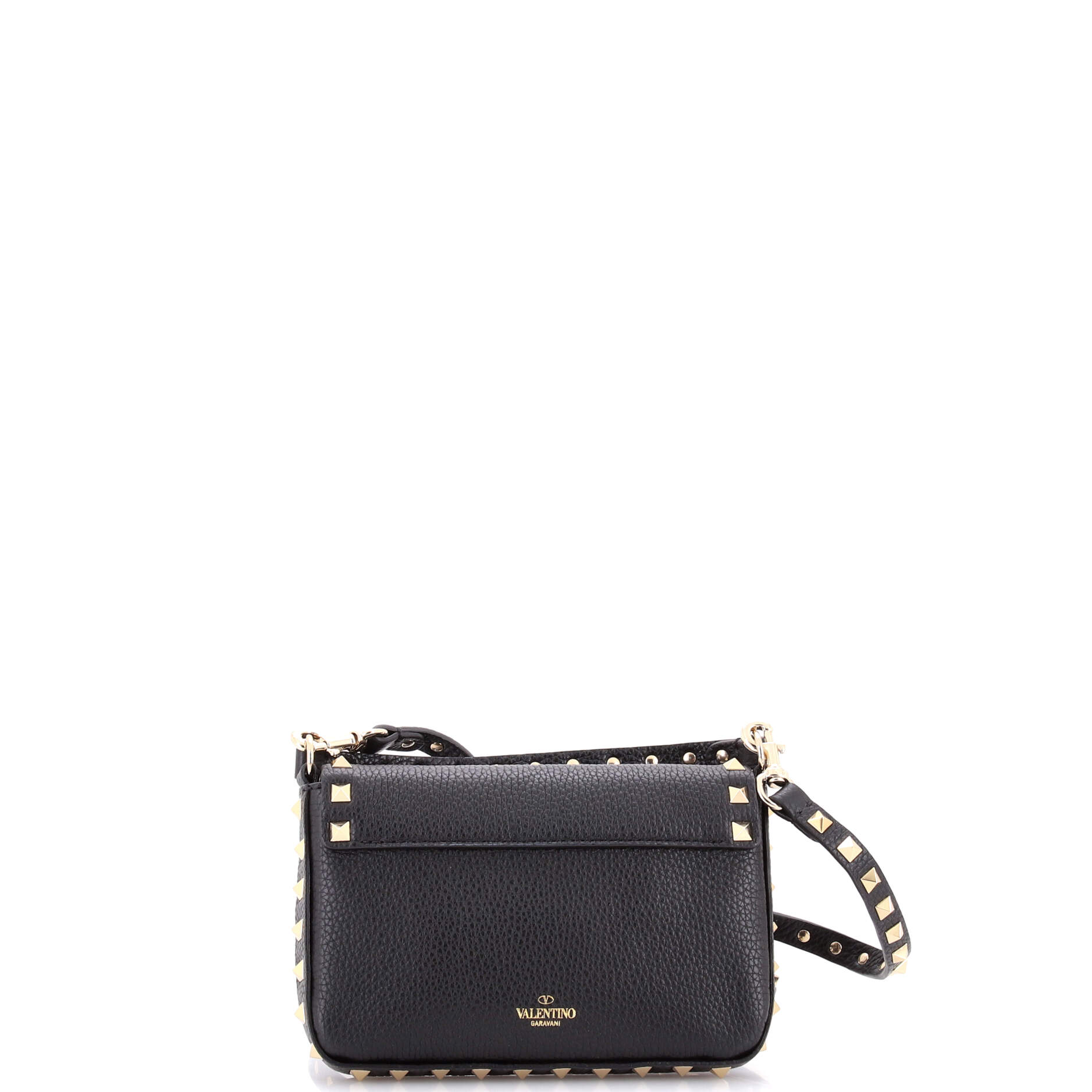 Rockstud Top Handle Crossbody Pouch Leather Mini