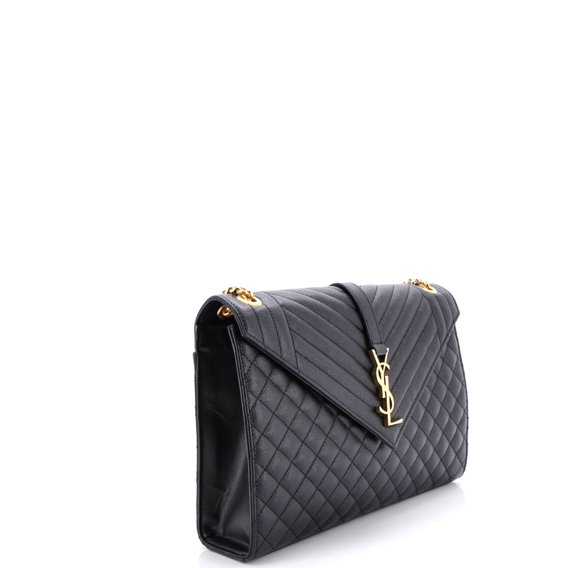 Classic Monogram Envelope Satchel Mixed Matelasse Leather Large