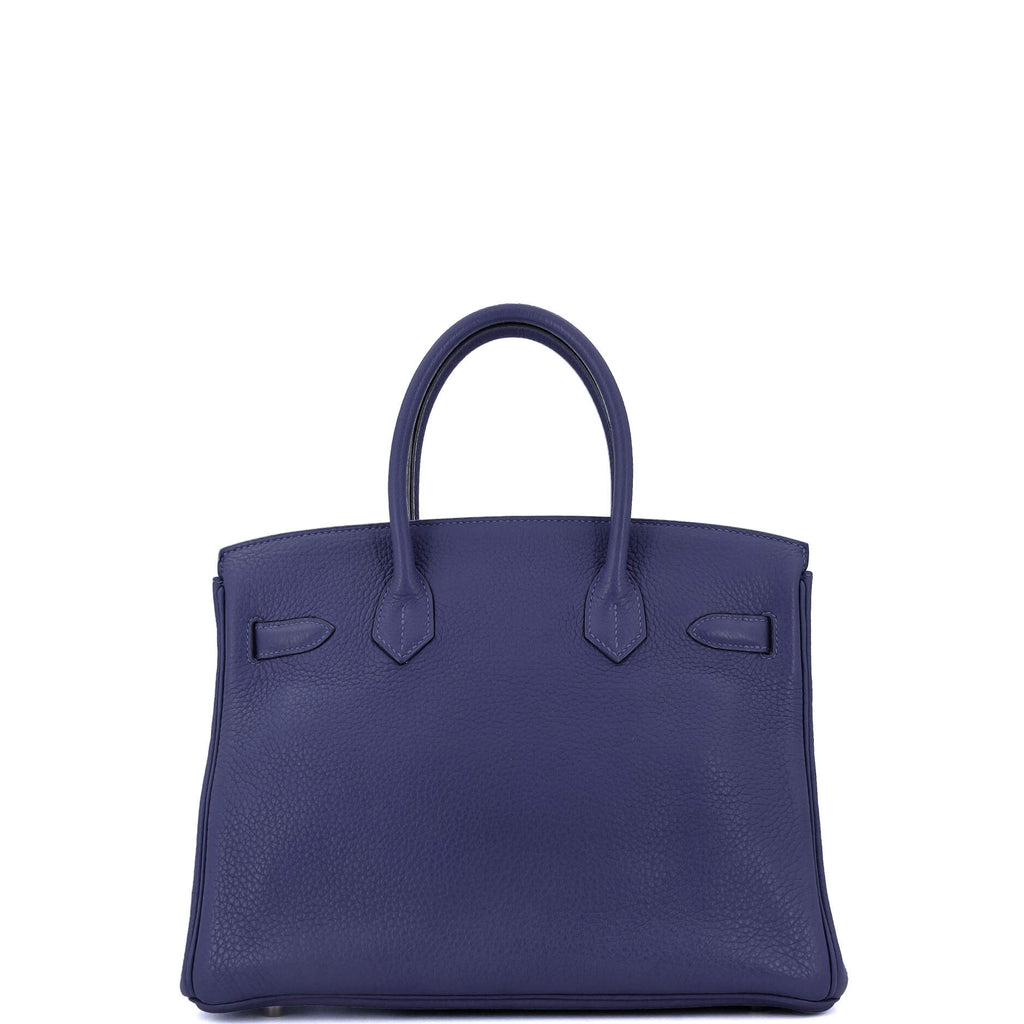 Birkin Handbag Bleu Saphir Clemence with Gold Hardware 30
