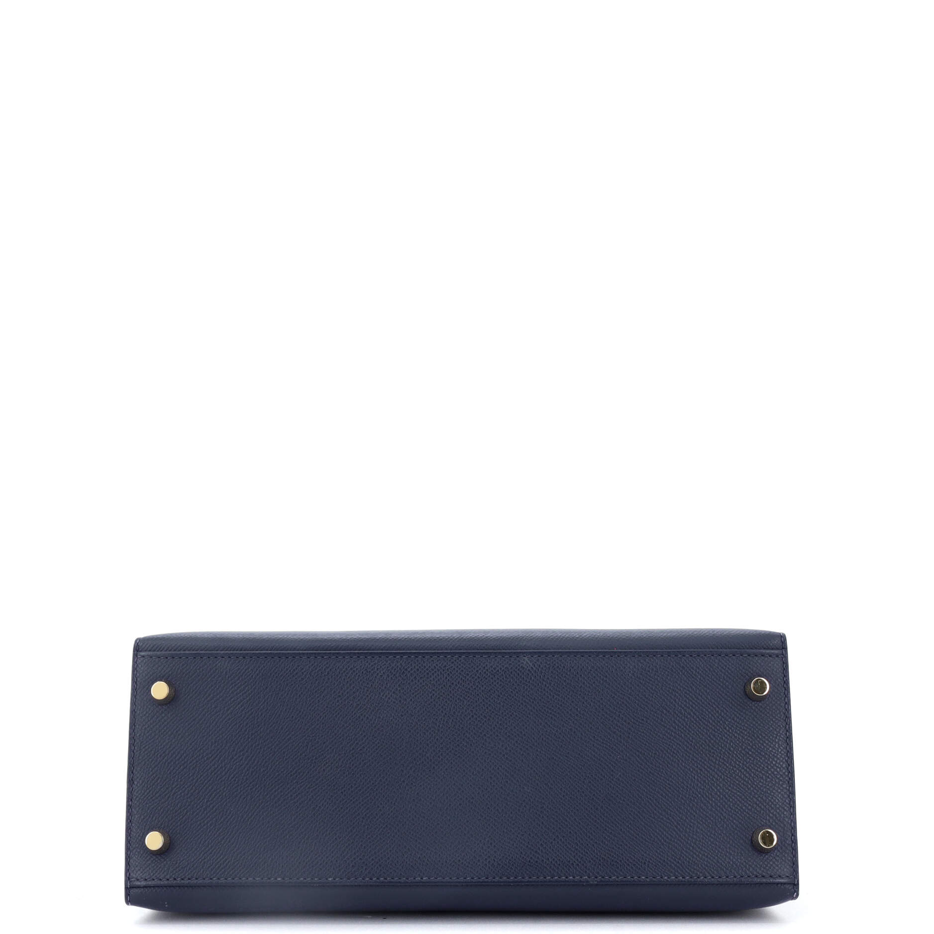 Kelly Handbag Bleu Indigo Epsom with Gold Hardware 28