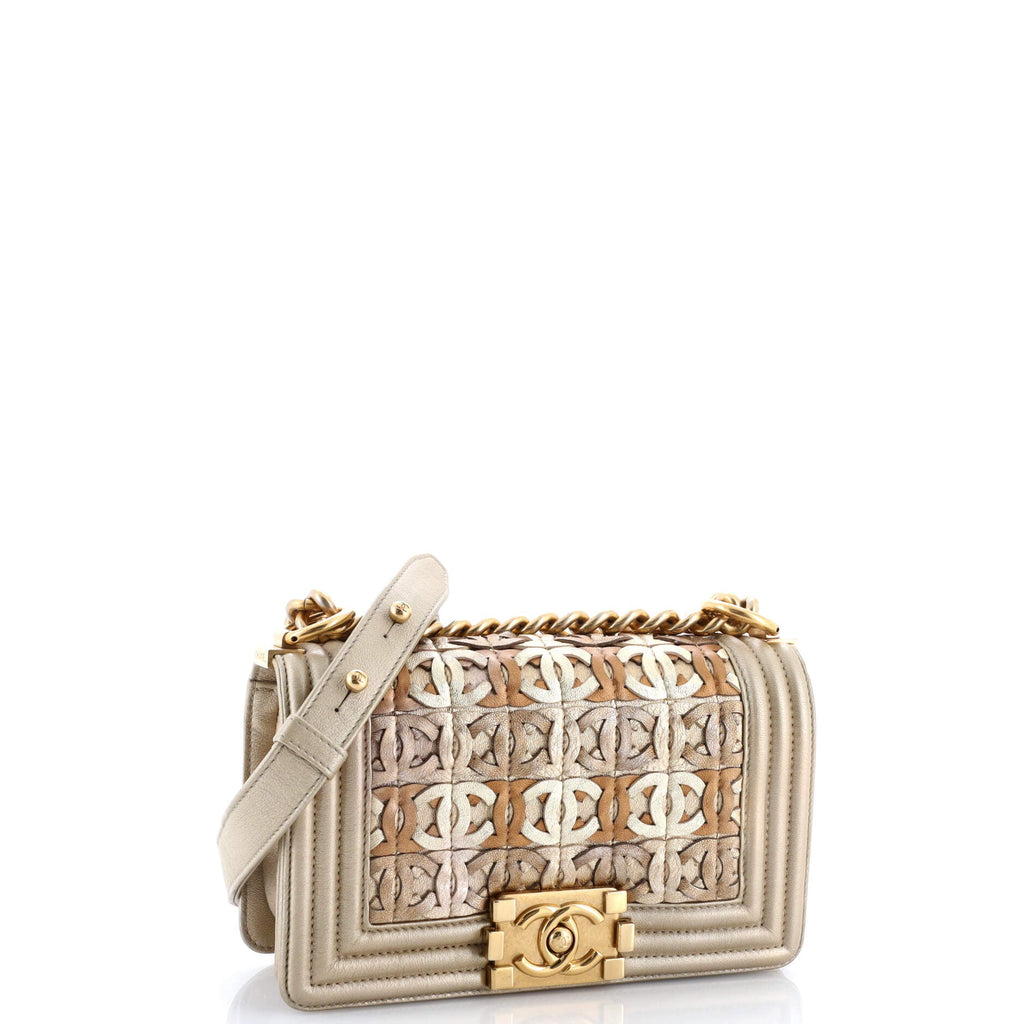 Boy Flap Bag Woven Leather Small