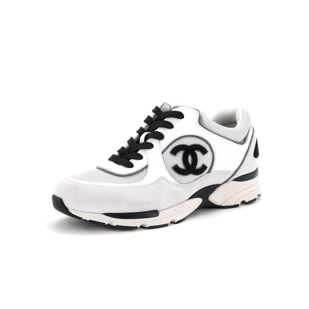 Women's CC Low-Top Sneakers Leather and Fabric with Suede