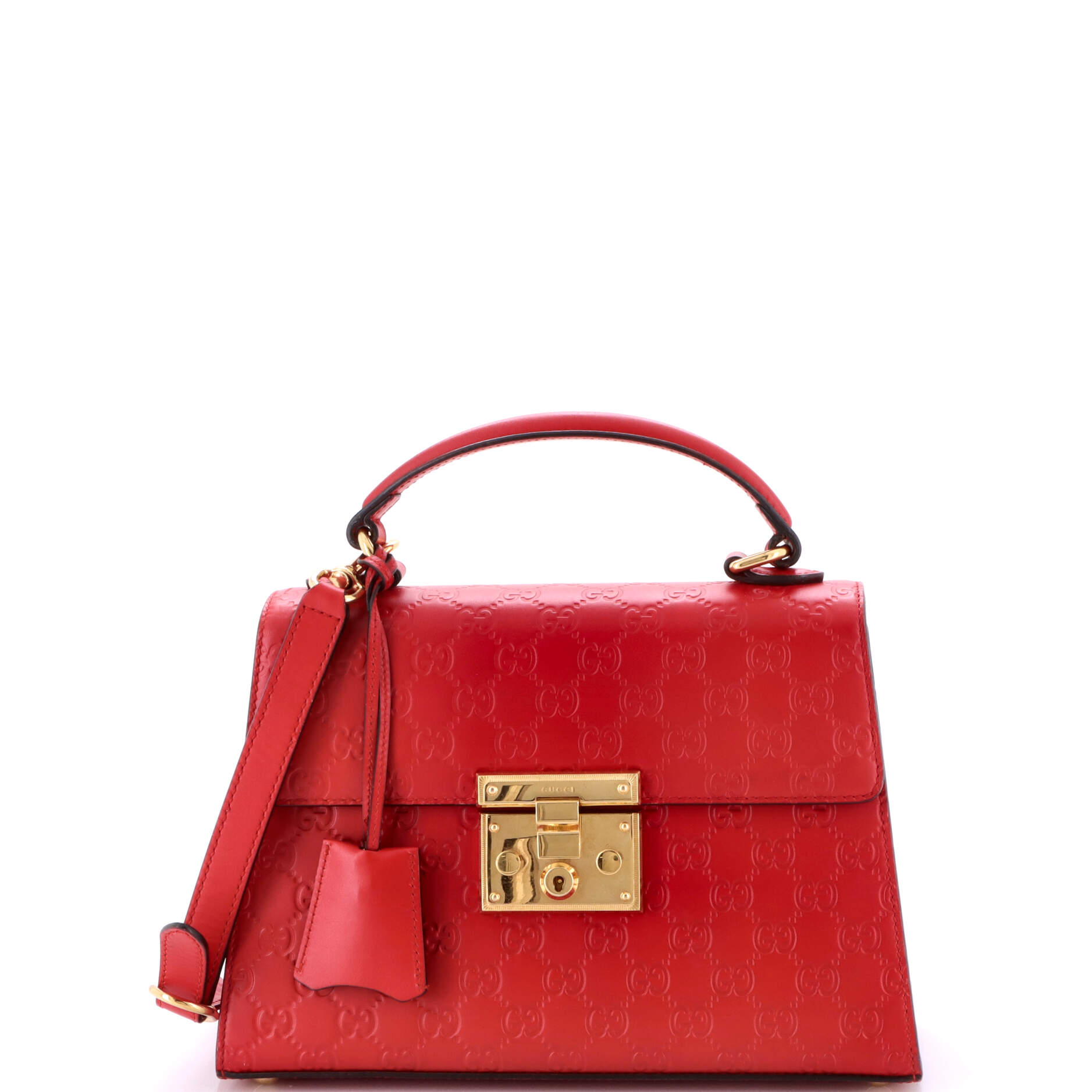 Padlock Top Handle Bag Guccissima Leather Small