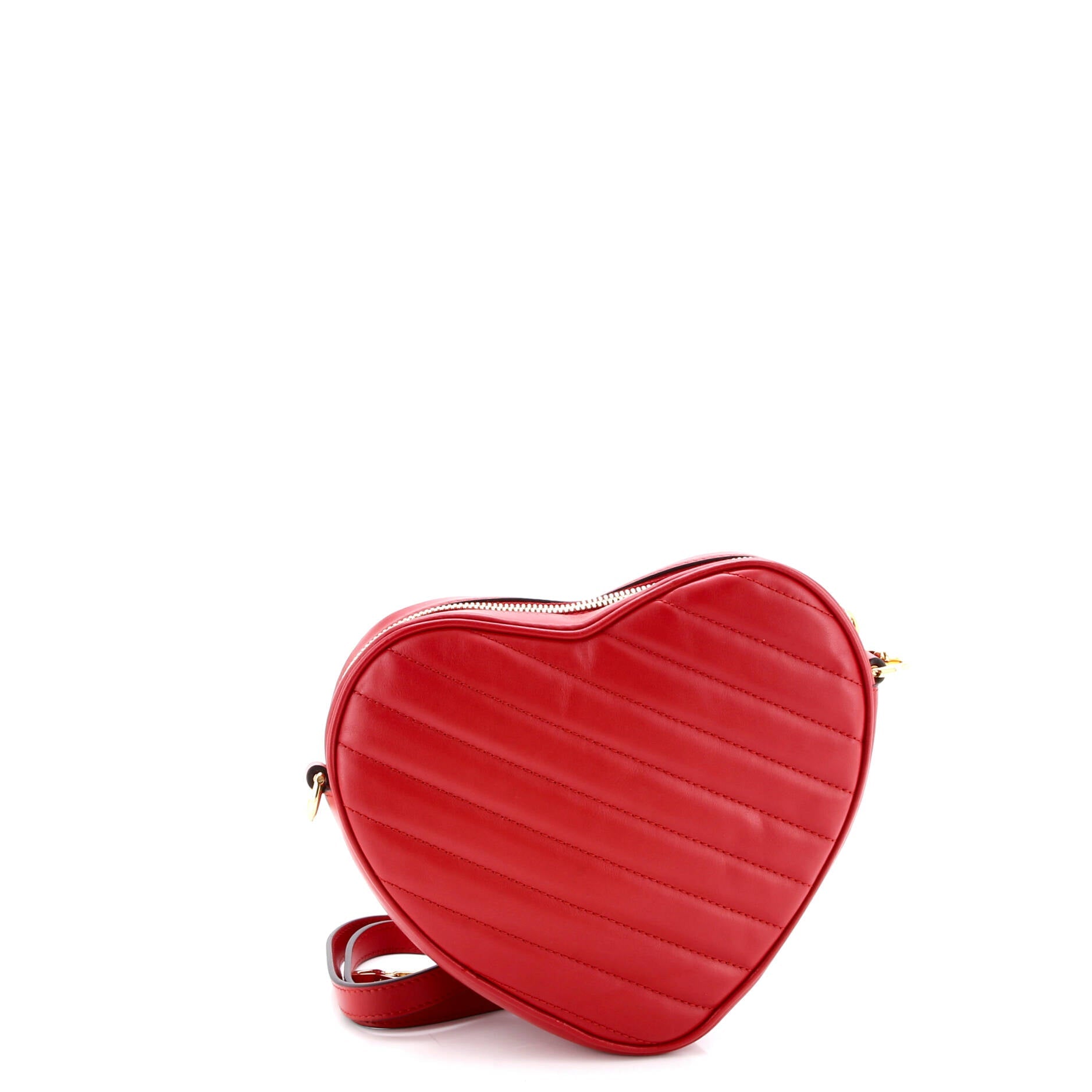 Interlocking G Heart Shoulder Bag Diagonal Quilted Leather Mini