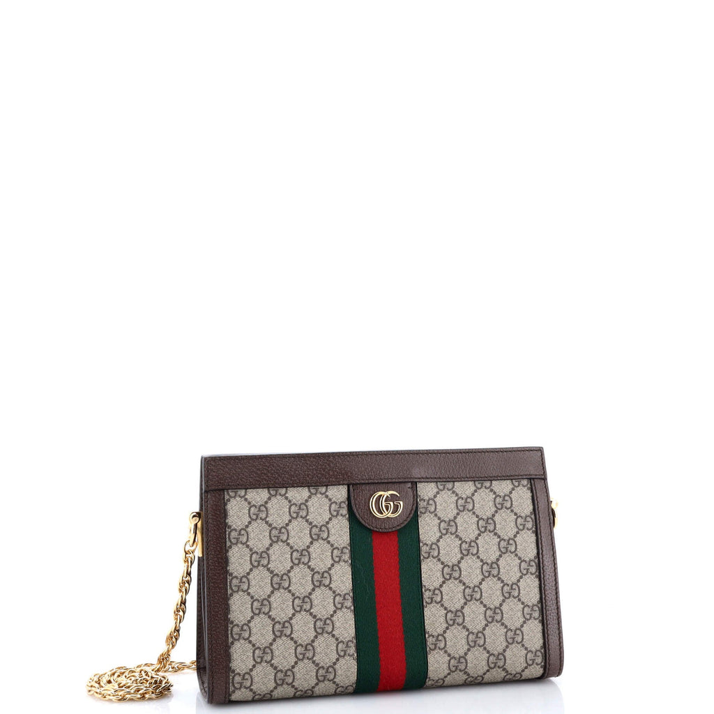 Ophidia Chain Shoulder Bag GG Coated Canvas Small