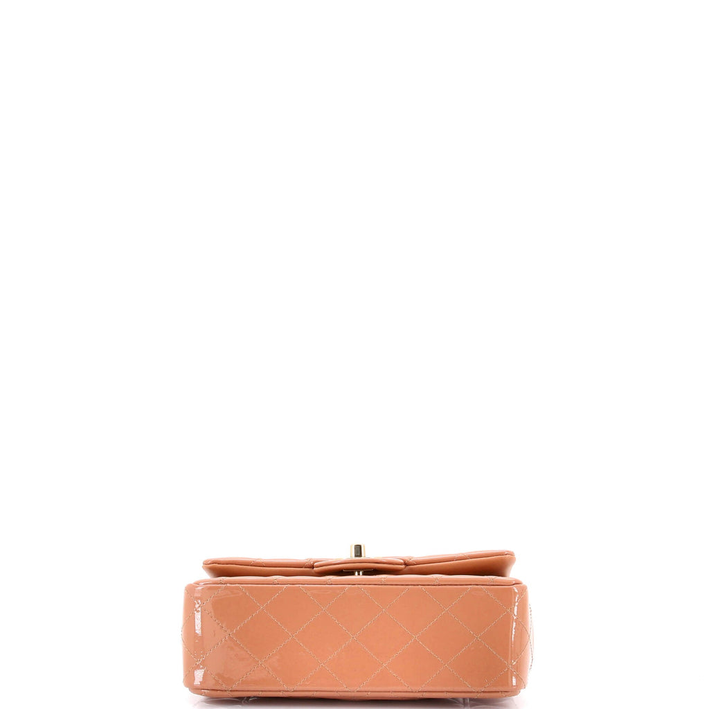 Classic Single Flap Top Handle Bag Quilted Patent Mini