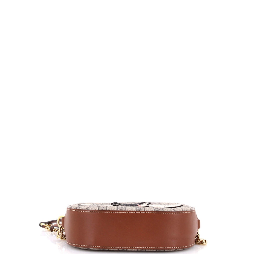 Chain Crossbody Bag Embroidered GG Coated Canvas Mini
