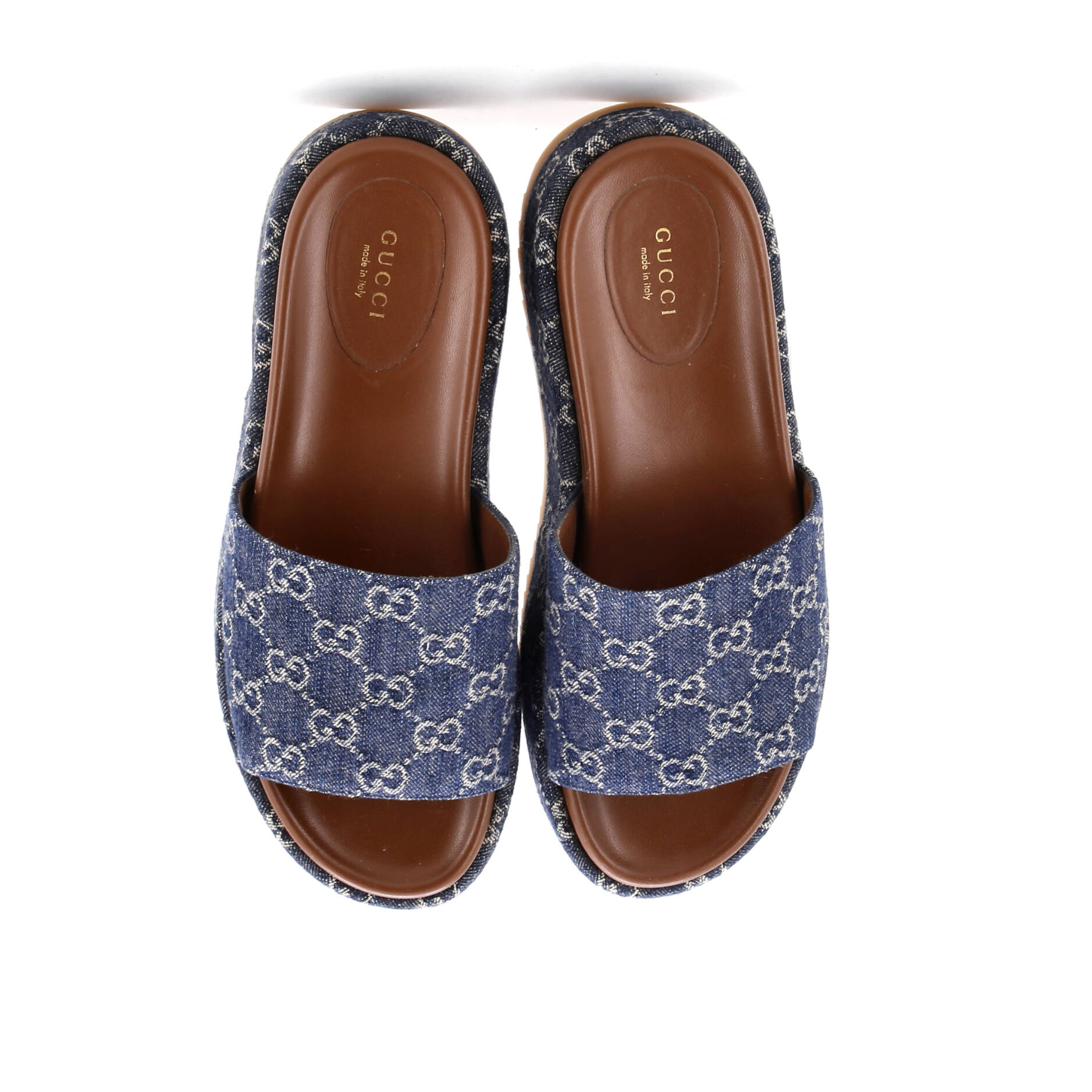 Women's Angelina Platform Slide Sandals GG Denim