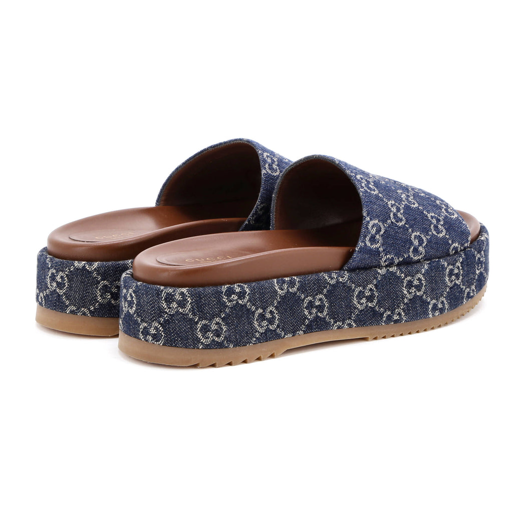 Women's Angelina Platform Slide Sandals GG Denim